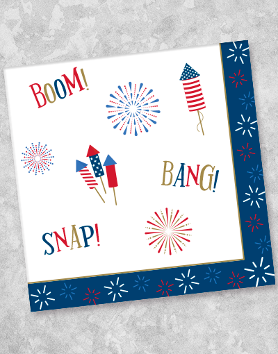 Boom Snap Bang Disposable Luncheon Napkins (44 Count) - Perfect for Parties, BBQs, and Special Events