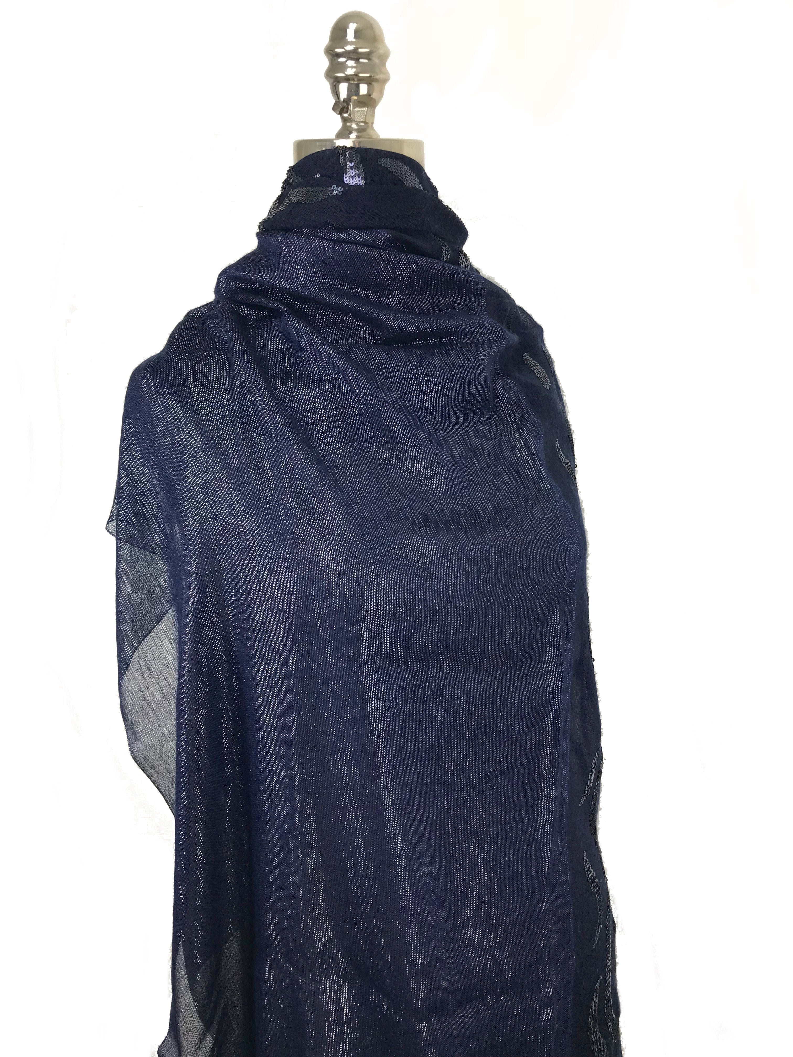 Loro Piana Opposite Sequin Scarf - Luxury Cashmere Shawl for Women - Perfect for Evening Events, Weddings & Special Occasions