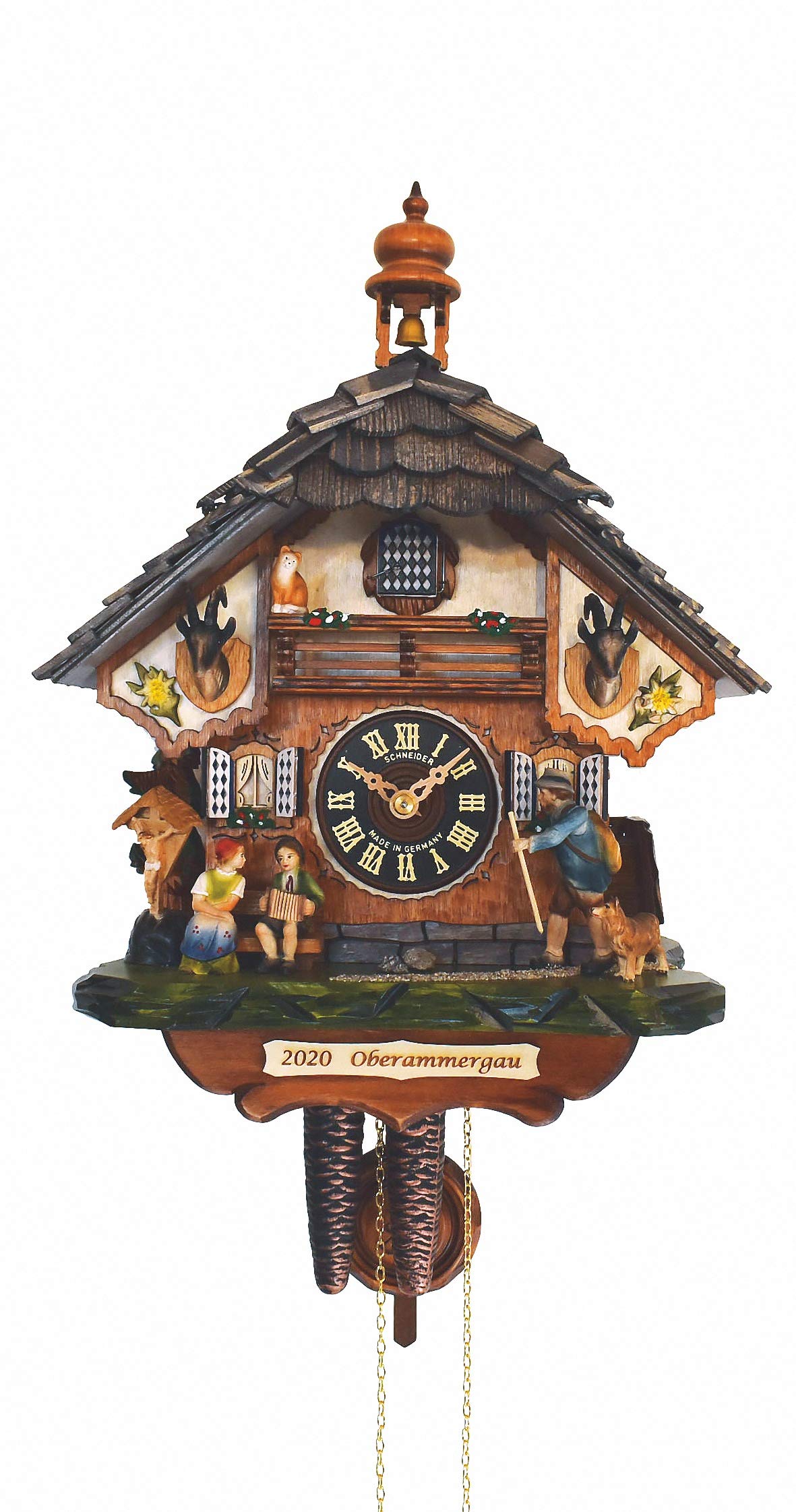 Anton Schneider Handcrafted Cuckoo Clock - Traditional German Half-Timbered House Design - Perfect for Home Decor & Gift Giving