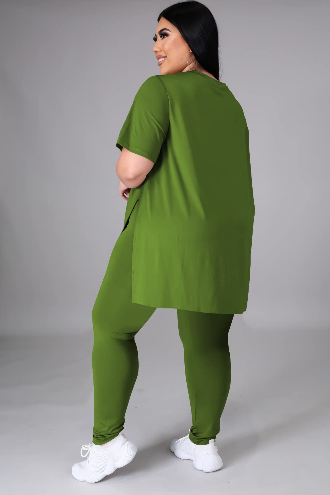 Plus Size Women's Loungewear Sets - Oversized T-Shirt & Long Sweatpants 2-Piece Outfit | Summer Comfort Wear for Home, Yoga & Casual Outings