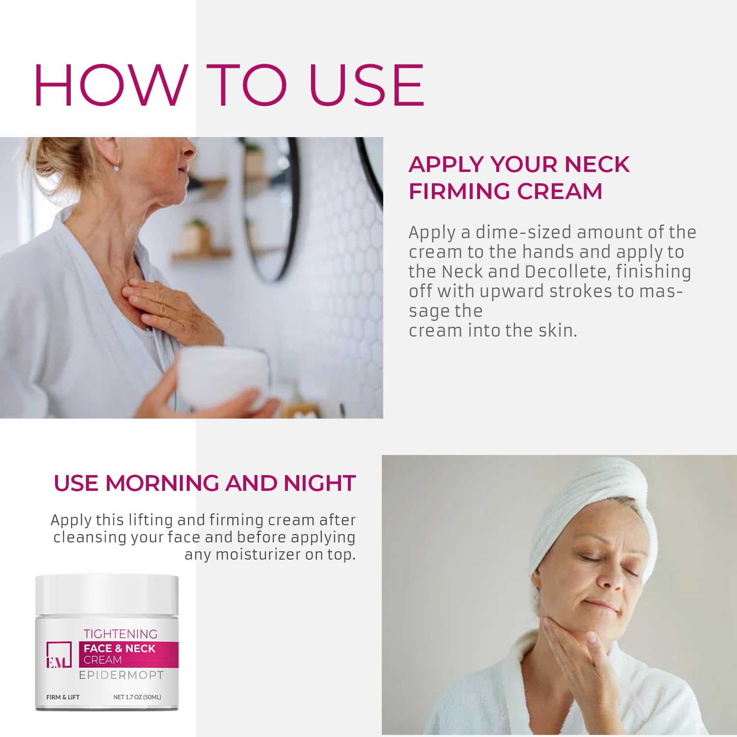 Neck Firming Cream - 1.7 Oz Anti-Wrinkle & Lifting Cream for Face, Chin, Neck & Chest - Tighten Skin & Reduce Signs of Aging - Hydrating Moisturizer for Instant Lift - Perfect for Daily Skincare Routine & Special Occasion Prep