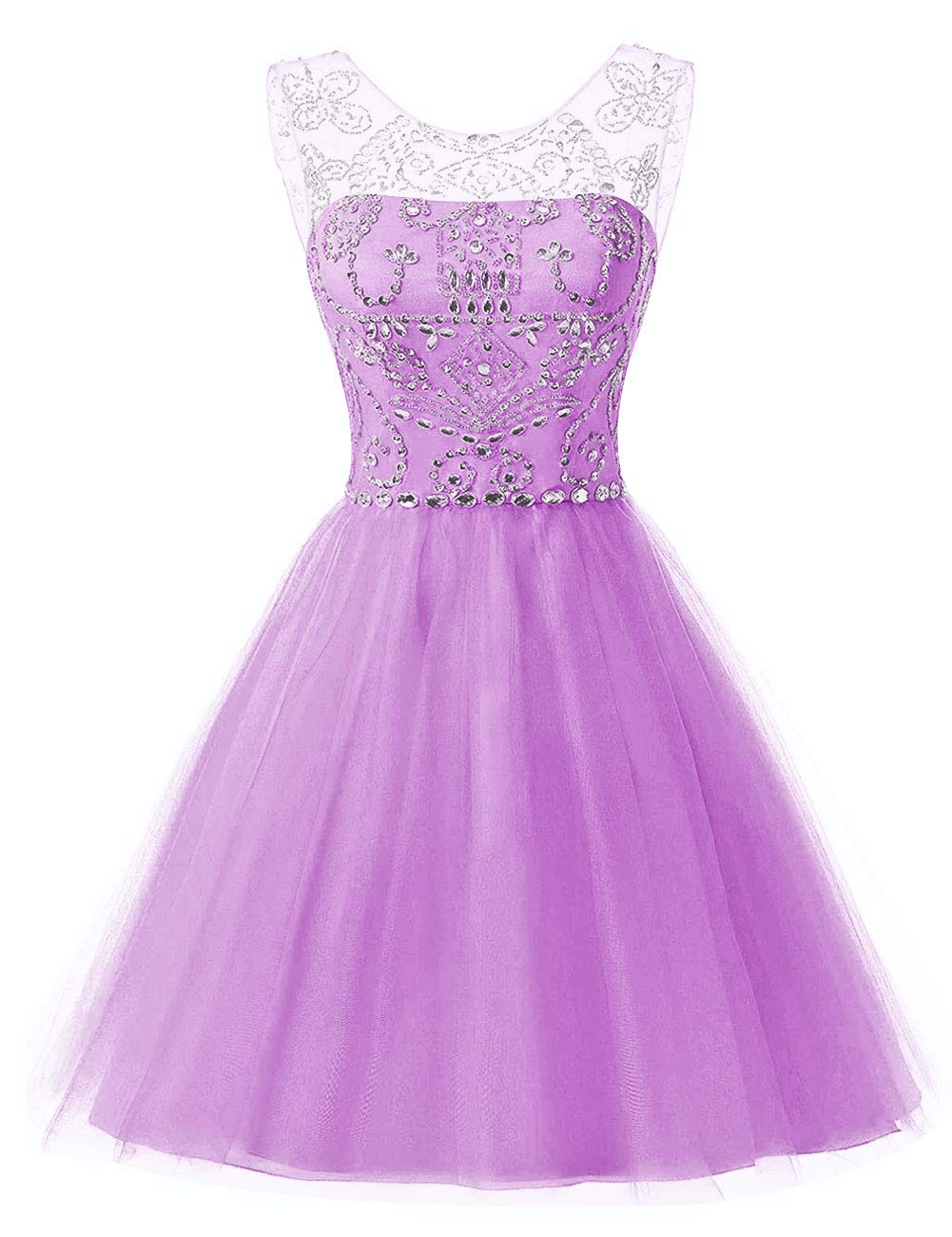 Elegant Short Prom Dresses with Beading - Homecoming Dresses for Cocktail Party | Tulle Formal Dresses for Teens & Juniors | Perfect for School Dances, Quinceañeras & Special Occasions