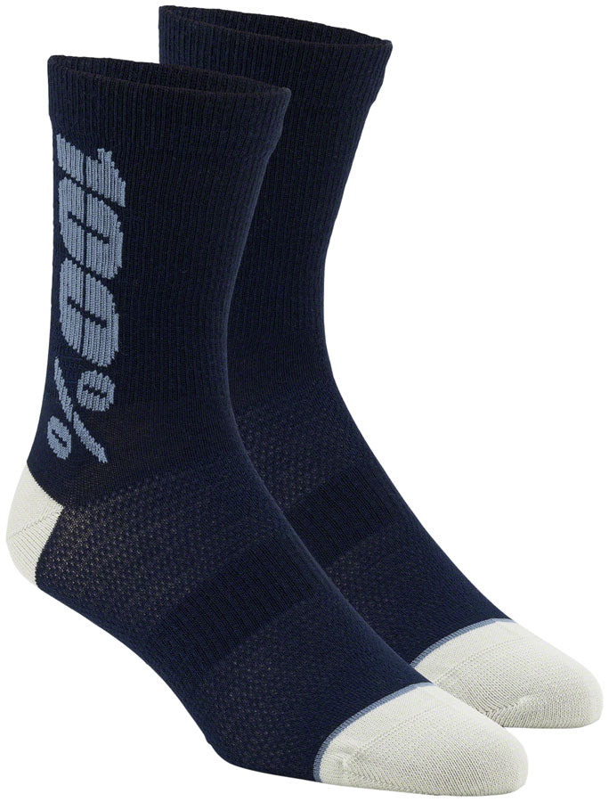 100% Merino Wool MTB Socks - 6 Inch Cycling Socks for Men & Women - Navy/Slate Color - Small/Medium Size - Perfect for Mountain Biking, Road Cycling & Outdoor Sports