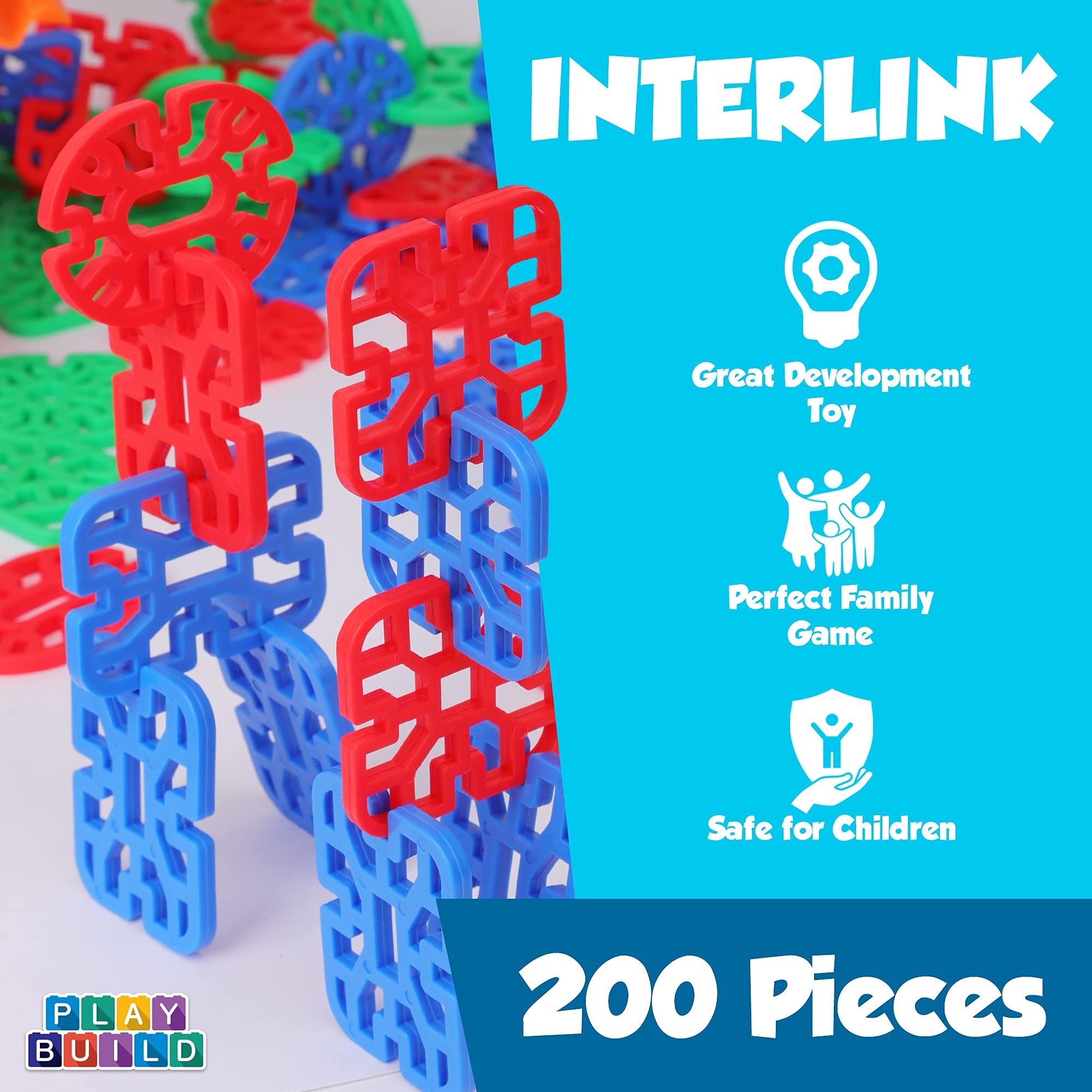 Interlinks Connector STEM Building Toys for Kids Ages 3+ | Creative Interlocking Construction Set for Boys & Girls | Educational Toddler Learning Toys | Perfect for Classroom, Birthday Gifts & Family Playtime