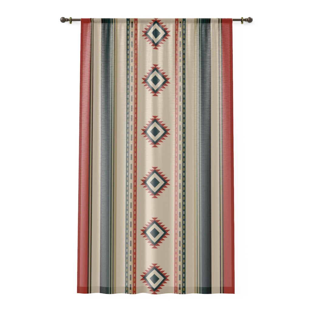 Southwestern Window Curtains Sunrise Canyon Design Sheer Drapes for Living Room & Bedroom - Perfect for Boho Home Decor & Sunlight Filtering