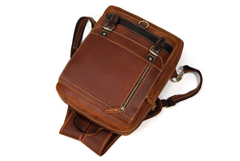 Premium Full Grain Leather Backpack for Women & Men - Durable Laptop Rucksack Purse - Perfect for Work, Travel & School