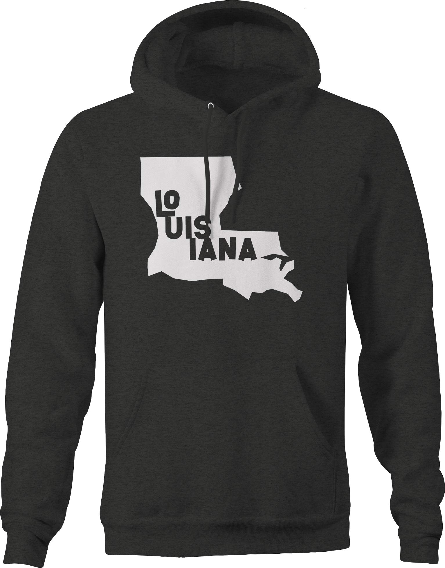 Louisiana State USA Map Hoodie for Men - Dark Grey | Comfortable & Stylish Pullover for Casual Wear, Travel, and Outdoor Activities