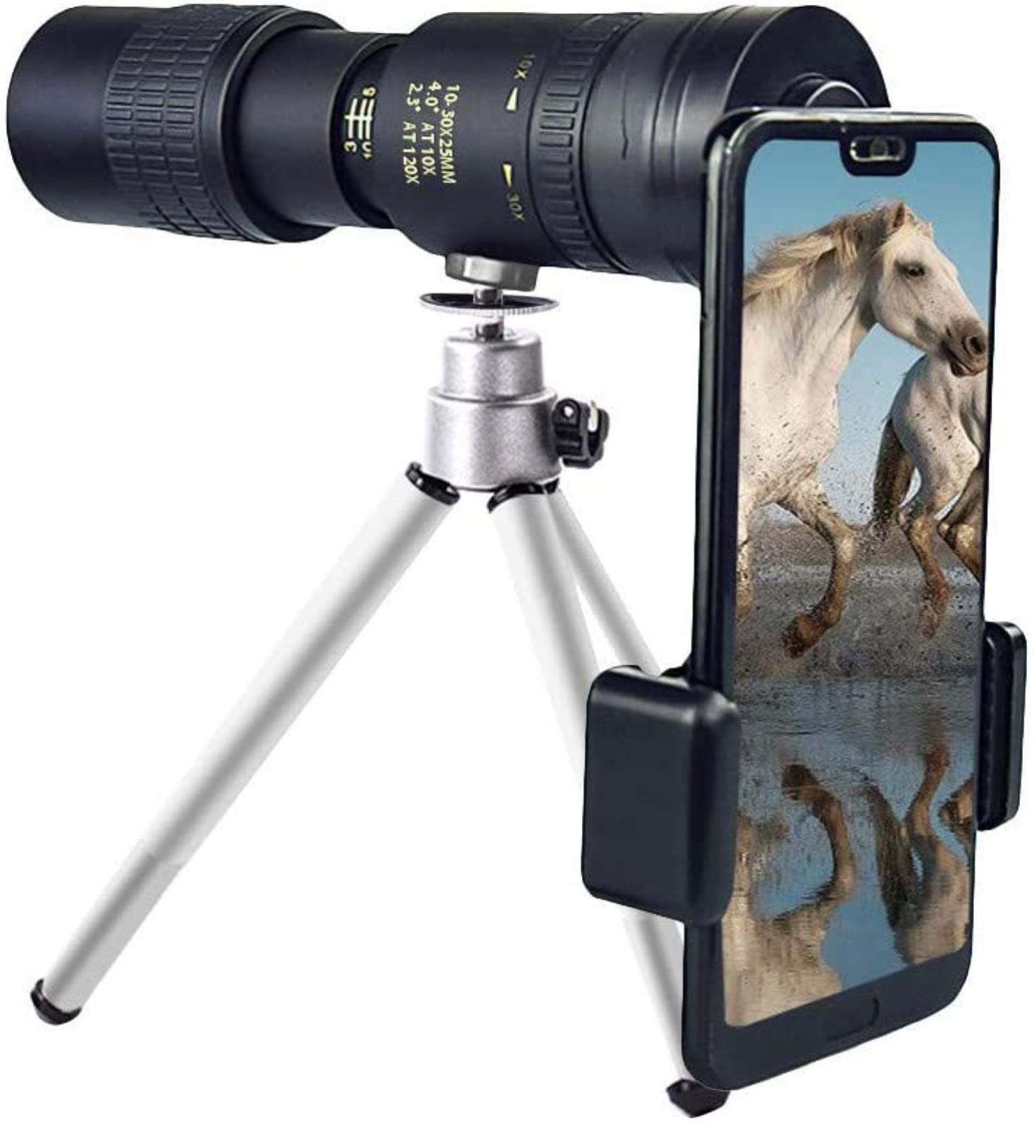 12X50 High Power HD Monocular Telescope with Tripod & Universal Phone Clip - BAK4 Prism, Waterproof for Bird Watching, Hunting, Hiking & Outdoor Adventures - Compatible with Smartphones for Photography