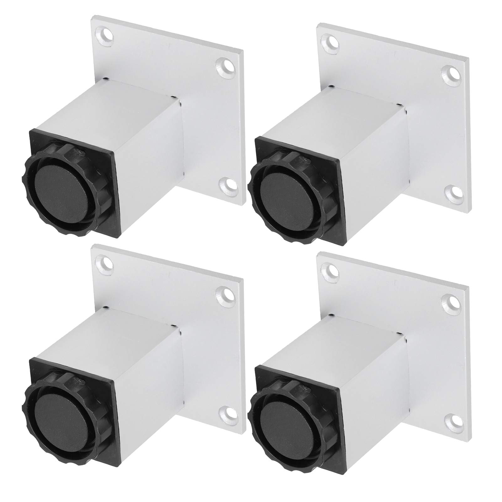 Adjustable Aluminum Alloy Cabinet Legs - 4Pcs Durable Furniture Feet for Coffee Tables, Cabinets, Bedside Tables & Shelves (60mm Square, Oxidized Color) - Perfect for Home Office & Living Room Furniture Support