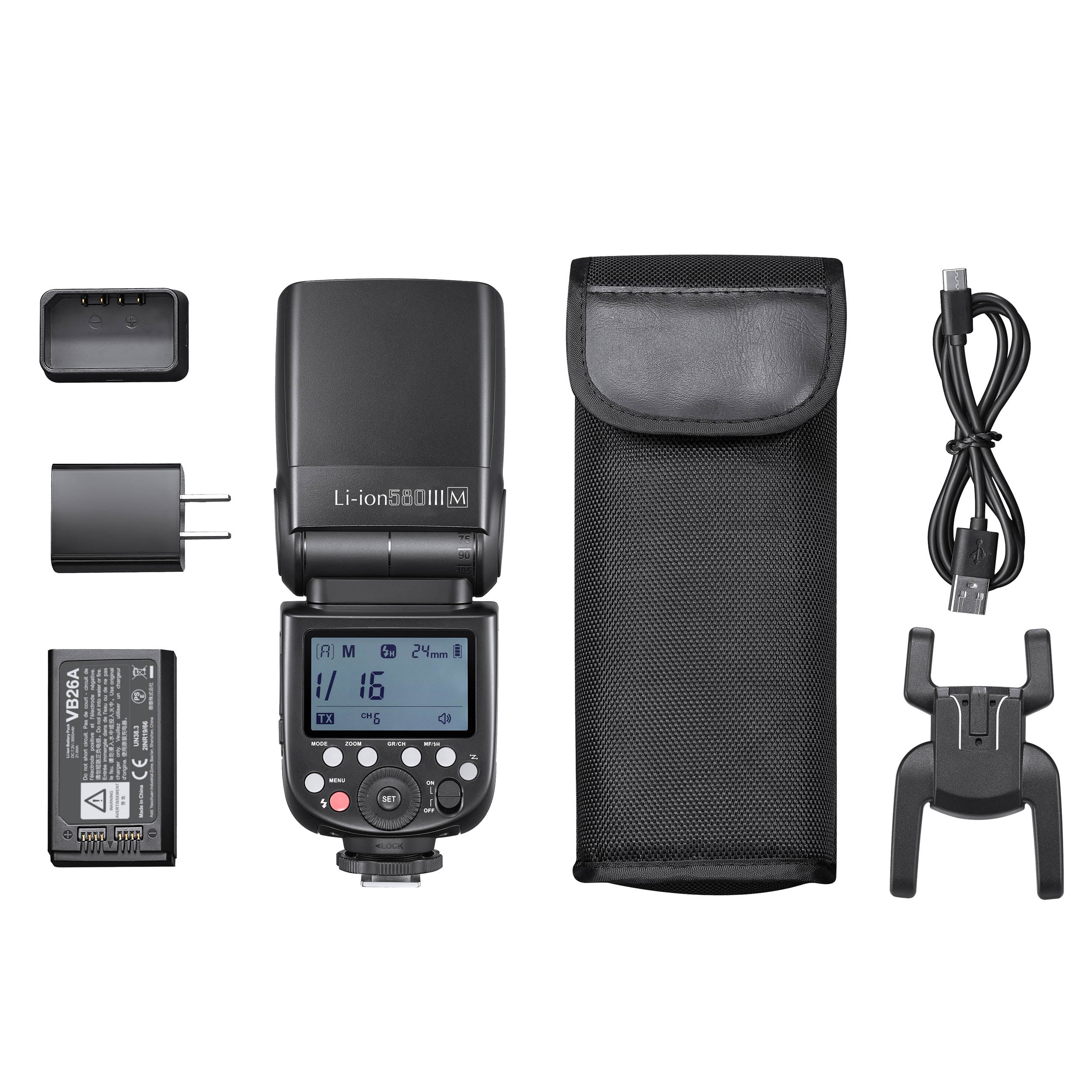 Ving V850III Li-Ion 580III Manual Speedlite Flash with Built-In 2.4GHz Receiver & High-Speed Sync - Perfect for Portrait, Wedding, and Studio Photography