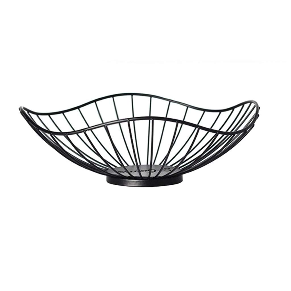 SHYPT 1pc Creative Iron Fruit Basket - Decorative Household Snack Bowl Plate for Kitchen, Dining Table, Countertop - Perfect for Home, Restaurant, Hotel Decor (Color: Black) | Great for Displaying Fruits, Nuts, Candy or Serving Appetizers at Parties