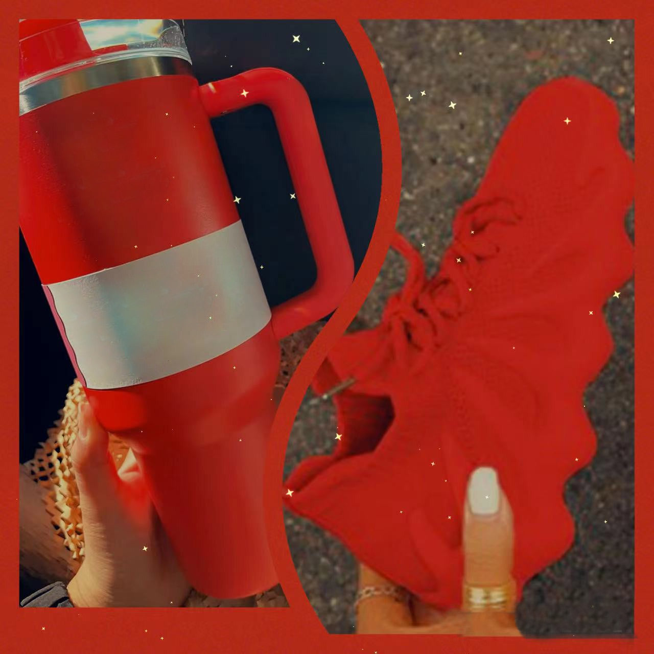Stylish Red Shoes & Insulated Tumblers for Women - Perfect for Running, Gym & Outdoor Activities | Durable & Comfortable