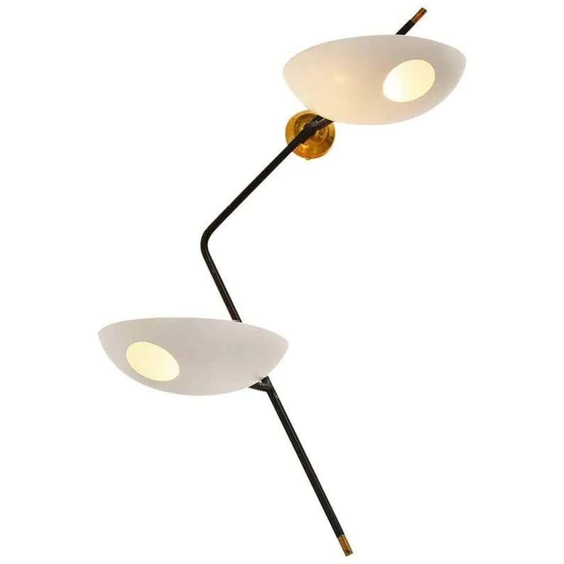NauticalMart Modern 2 Armed Dome Wall Light Fixture - Raw Brass Sputnik Chandelier for Living Room, Bedroom, or Dining Room Lighting Decor