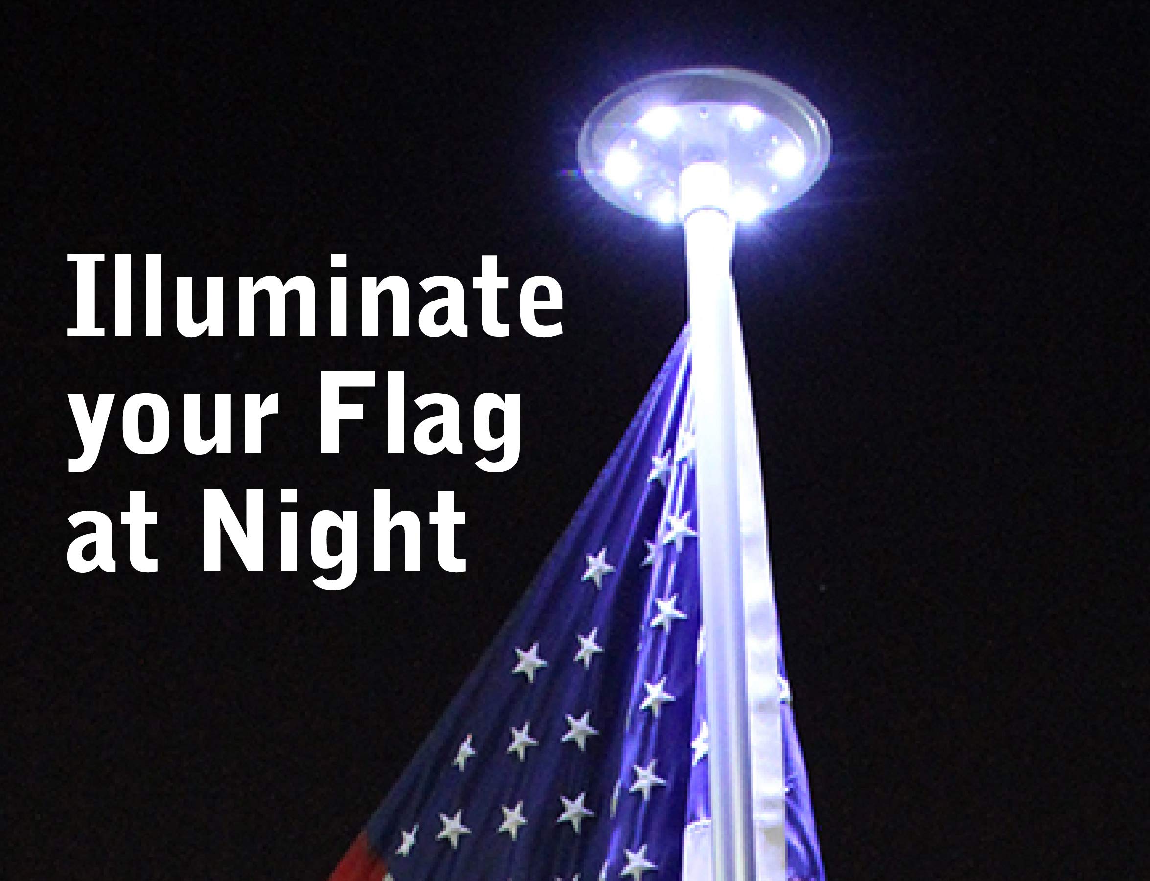 Titan Solar Flag Pole Light with 6 Bright LED Lights - 287 Lux Downlight for 15-25 Ft Flagpoles | 1/2 Inch Fitting | Auto Dusk to Dawn Sensor | Perfect for Backyard, Garden, and Patriotic Display Lighting