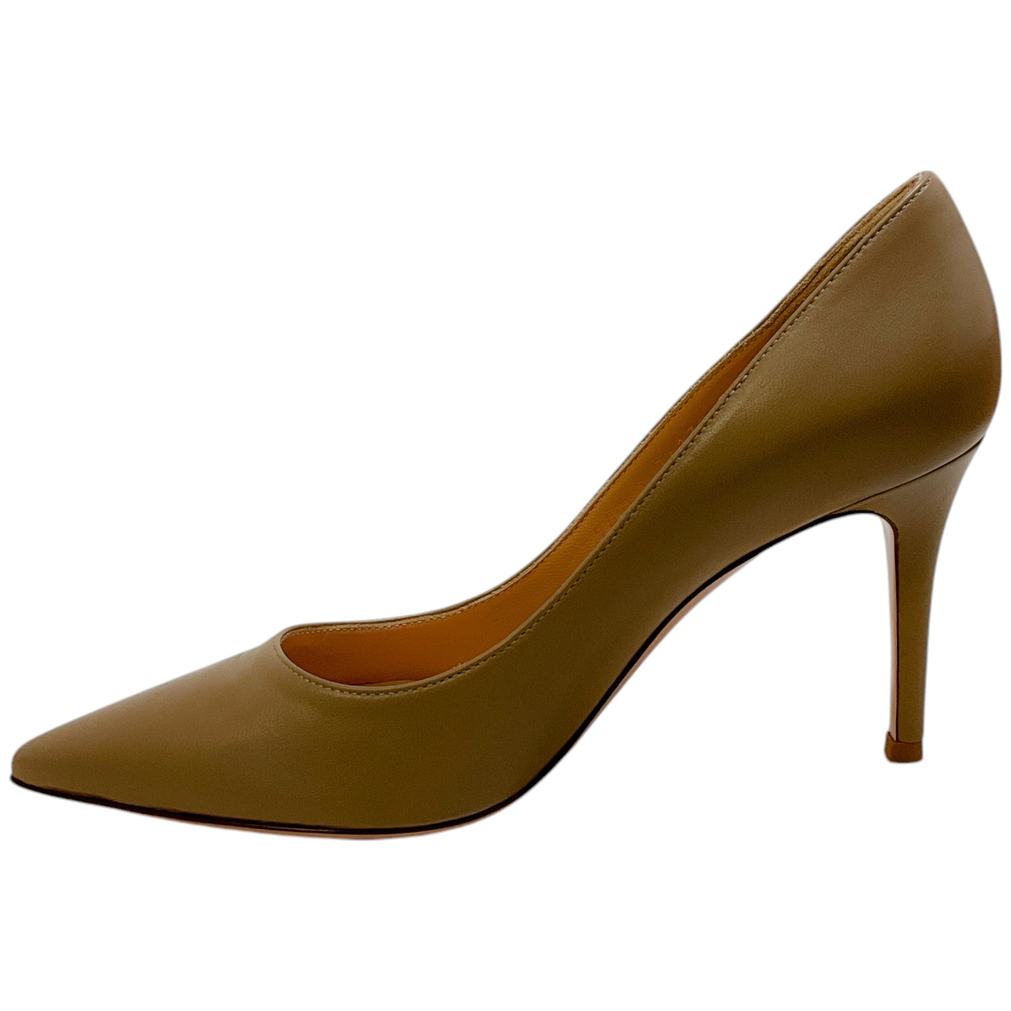 Gianvito Rossi Bisque Leather Gianvito 55 Pumps - Women's Luxury High Heel Shoes for Party, Wedding & Evening Events