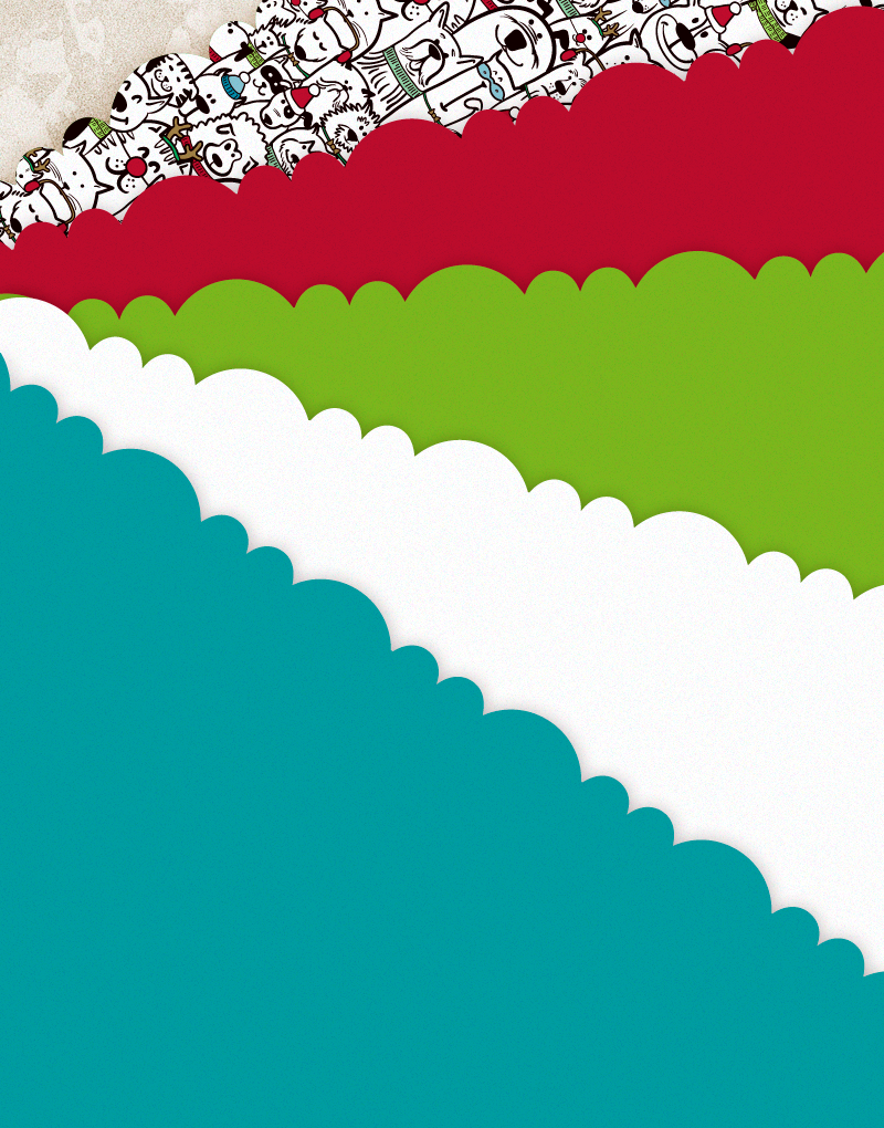 Festive Dog-Themed Scalloped Tissue Paper for Gift Wrapping, Party Decorations & Holiday Crafts - Red & Green Holiday Design
