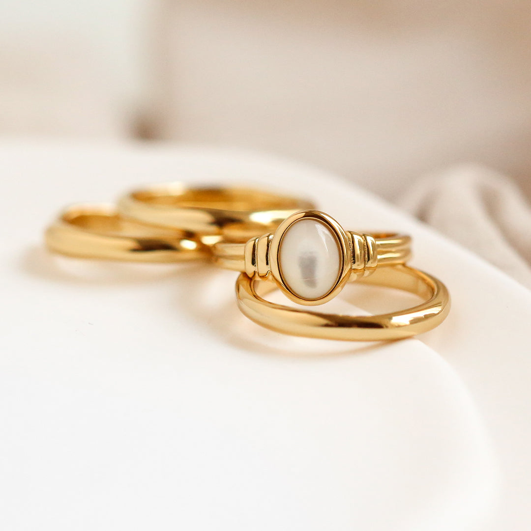 Fable Mother of Pearl Ring - Elegant Handmade Pearl Jewelry for Women - Perfect for Weddings, Anniversaries & Special Occasions