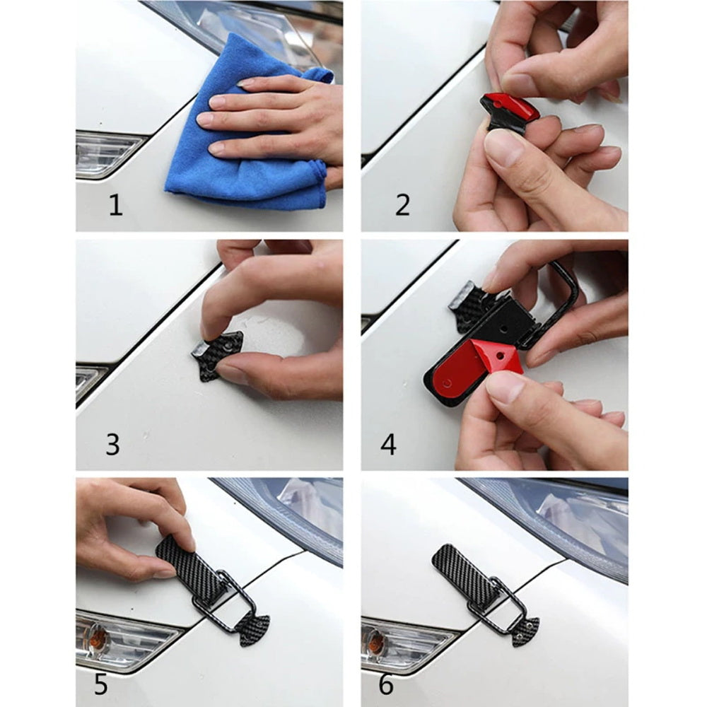4-Piece Black Matte Finish Fender Bumper Hood Quick Release Lock Clip Hasp Latch - Perfect for Car Hood, Trunk & Off-Road Vehicle Accessories