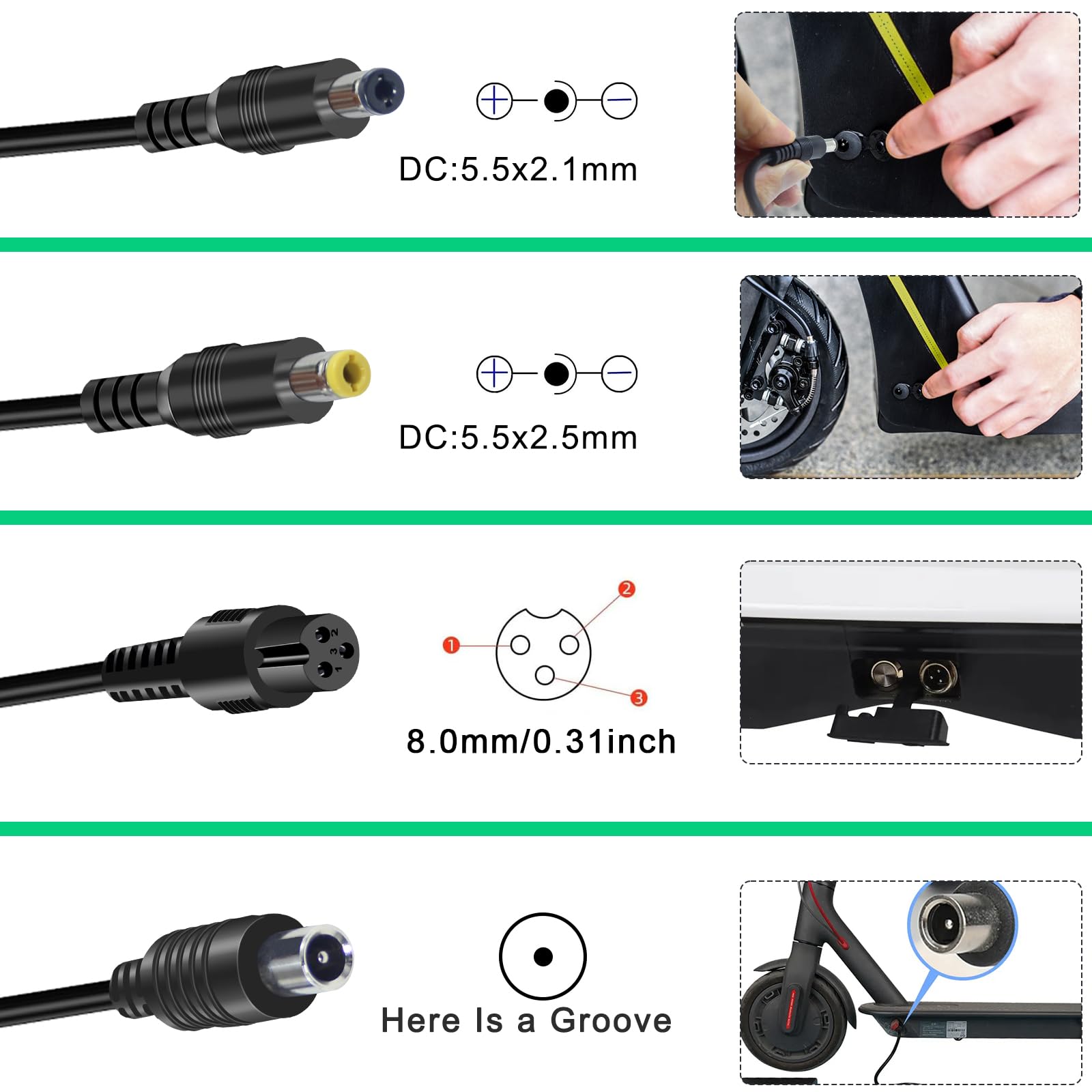 42V 2A Electric Scooter Charger for 36V Lithium Batteries - Compatible with Jetson, Gotrax, Swagtron, Hiboy & Segway Ninebot E-Bikes - Fast Charging for Commuting & Urban Travel