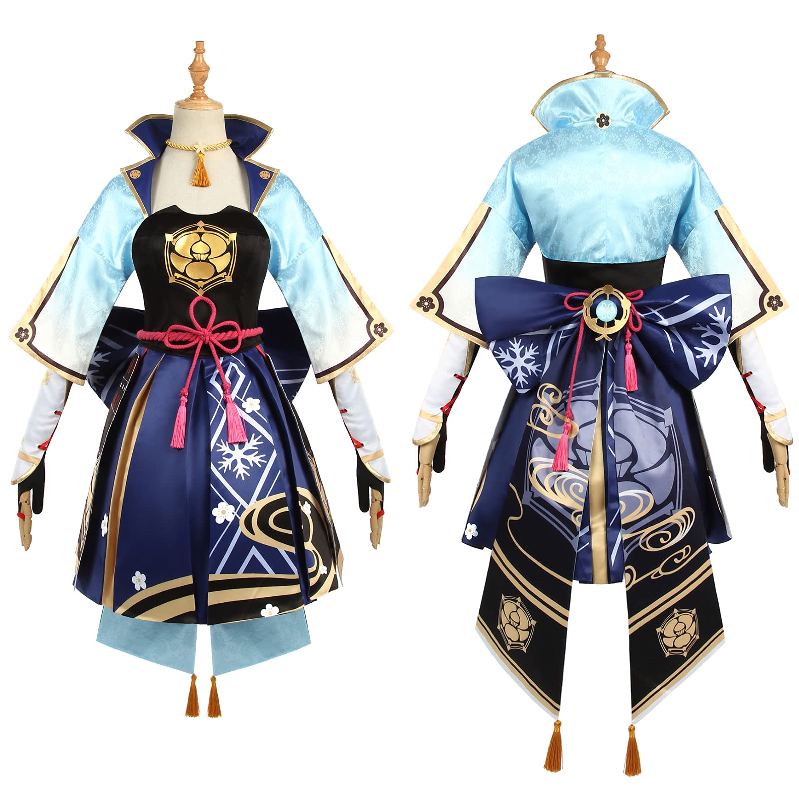 Genshin Impact Ayaka Kamisato Cosplay Costume for Women - Elegant Traditional Japanese Kimono Dress with Accessories | Perfect for Halloween, Cosplay Events, Anime Conventions & Themed Parties