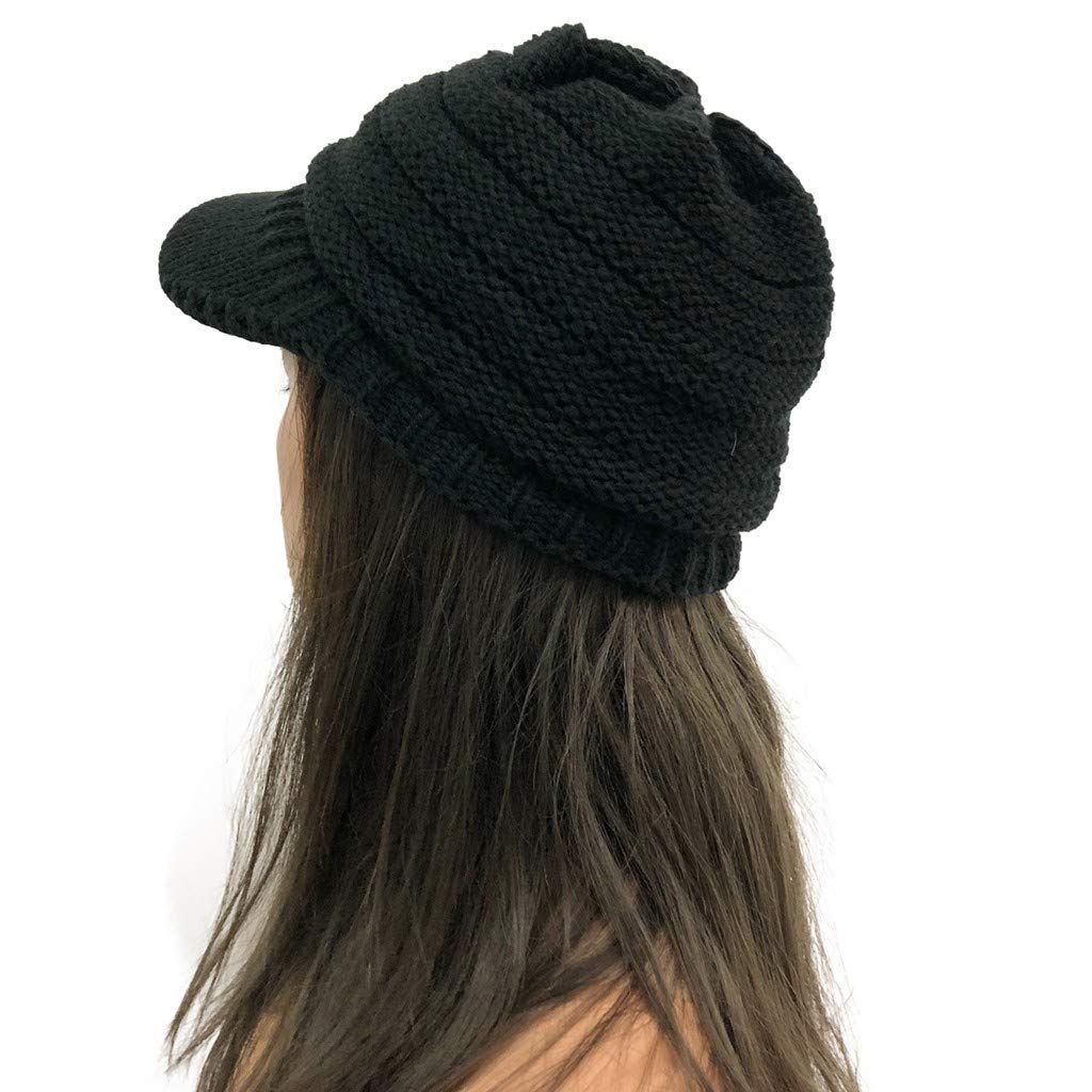 Crochet Knit Beanie & Baseball Cap for Women & Men - Plush Stitching, Solid Peaked Design - Perfect for Outdoor Activities, Sports & Casual Wear