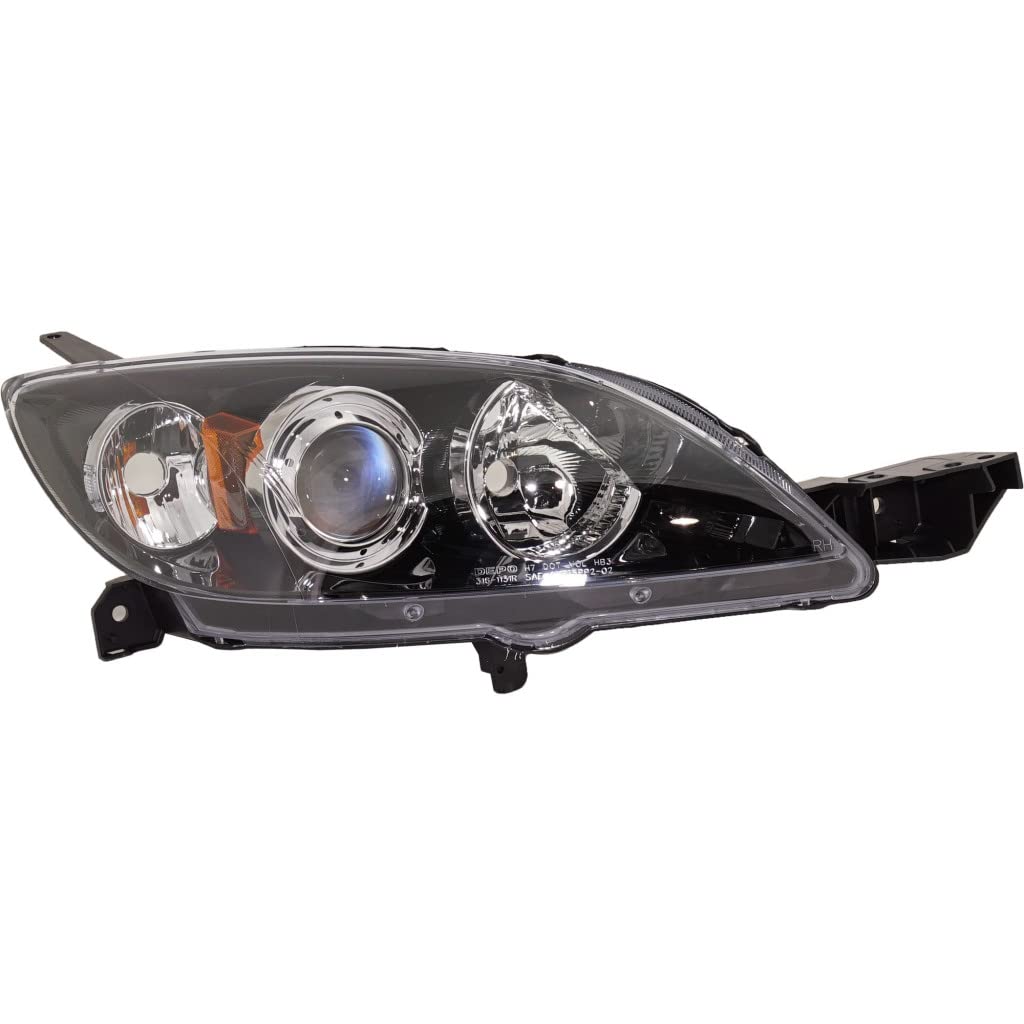 2004-2009 Mazda 3 Hatchback Passenger Side Headlight Assembly - Replacement for MA2519107/MA2519107C | OEM# 615343176857, BN8F510K0E | Perfect for Night Driving & Road Safety