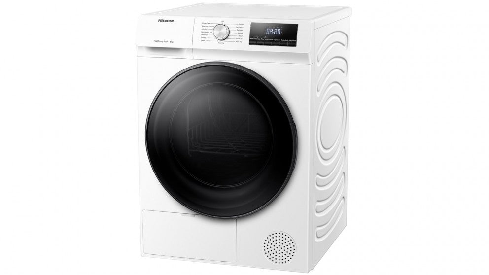 Hisense 8kg Heat Pump Dryer HDFY80H - Energy Efficient, Quiet & Fast Drying for Home Laundry - Perfect for Apartments, Small Families & Eco-Friendly Living