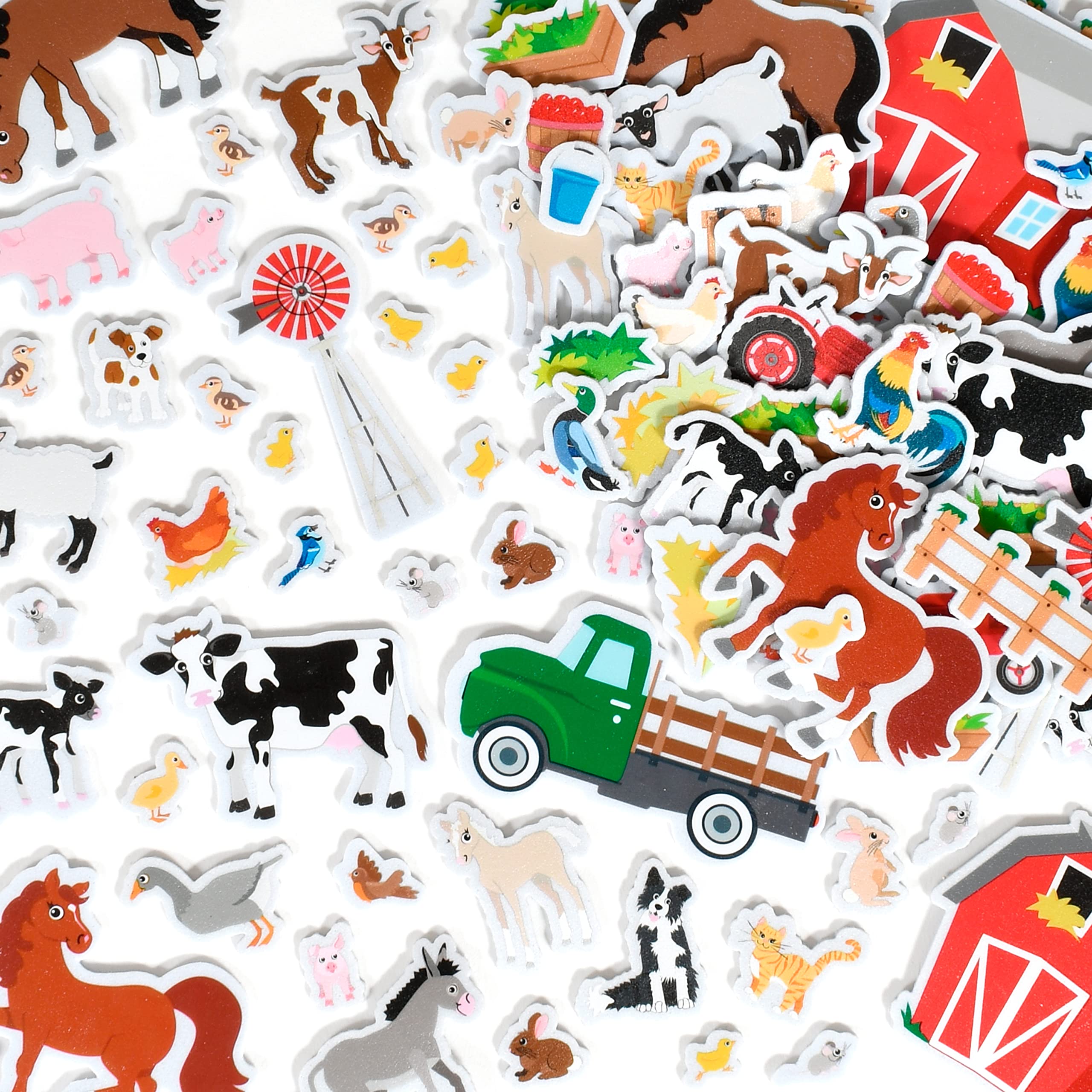 READY 2 LEARN Farm Animal Foam Stickers - 180 Self-Adhesive Craft Stickers for Kids, Classroom Activities & Party Favors - Perfect for Scrapbooking, DIY Projects & Children's Art Crafts