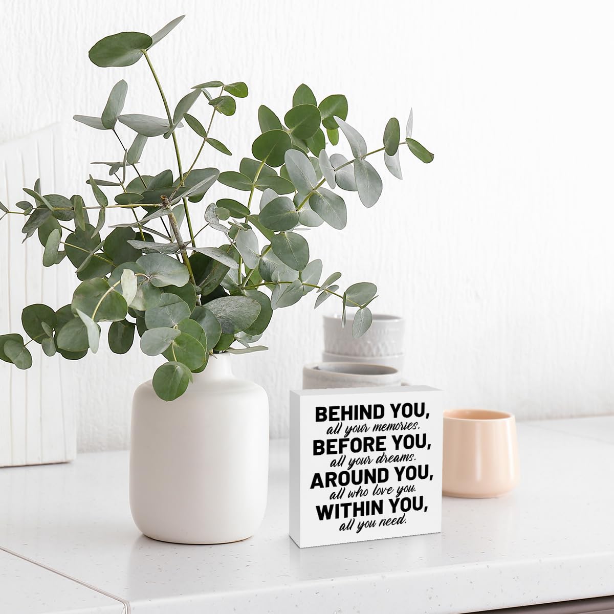 Graduation Gift Wooden Box Sign - 6x6 Inch Motivational Quote Desk Decor, Rustic Home Shelf Decoration for Graduates | Perfect for Graduation Parties, Office Desk Inspiration & Memory Keepsake