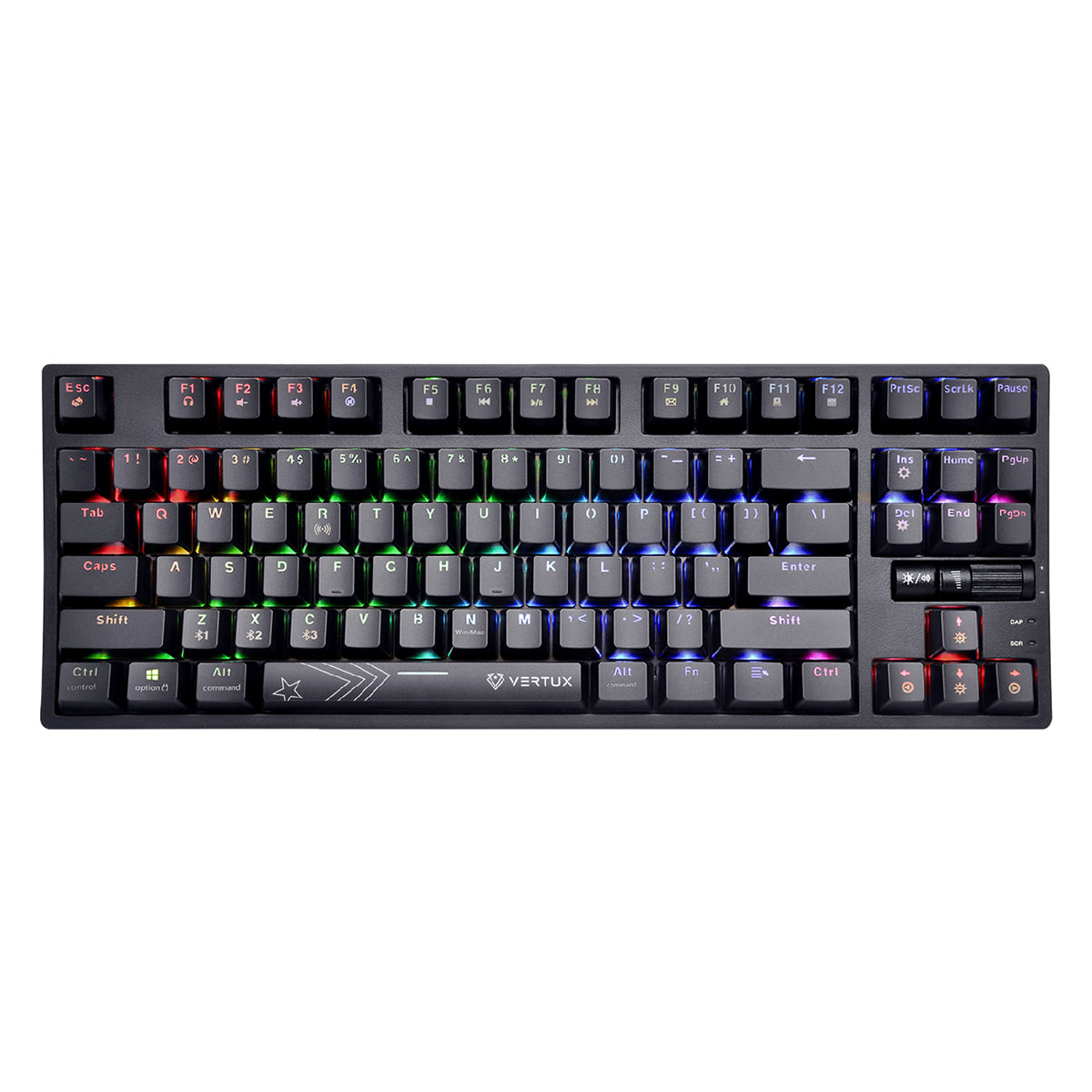 HyperSpeed Tenkeyless Mechanical Gaming Keyboard - RGB Backlit, Wired/Wireless, Compact 87 Keys for PC, Mac, Laptop - Perfect for Gaming, Typing & Office Work