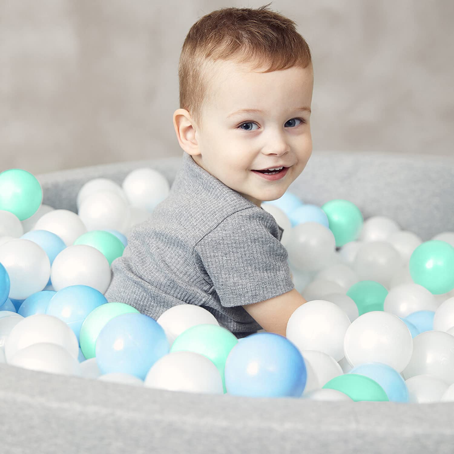 170 Count Blue Ocean Ball Pit Balls for Kids - Soft Plastic Play Tent & Pool Balls for Birthday Parties, Playground, Indoor Play - Safe Toddler Toys (180 Pack) - Perfect for Playrooms, Daycares & Backyard Fun
