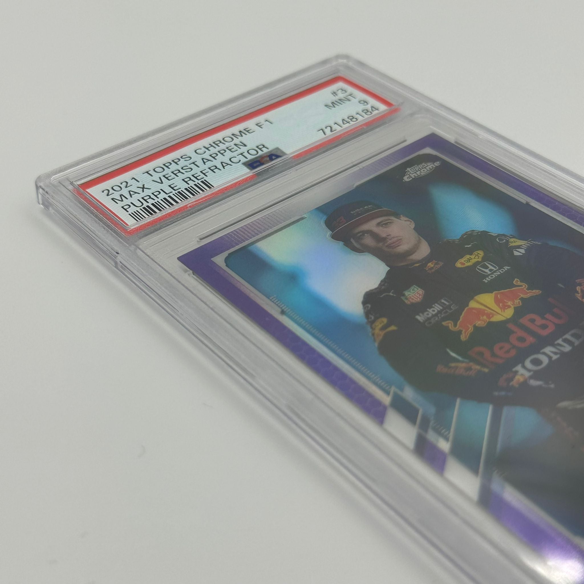 PSA 9 Graded 362/399 Max Verstappen #3 Purple Refractor Racing Card - Perfect for F1 Collectors & Sports Memorabilia Displays