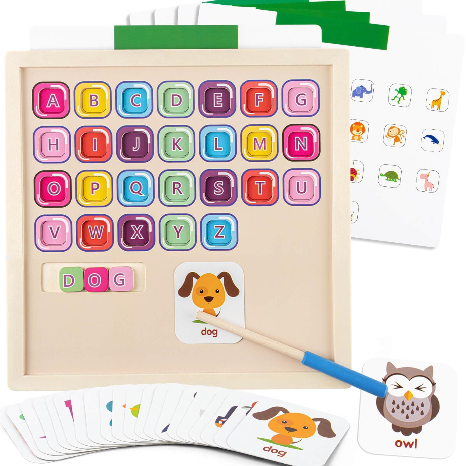Wooden ABC Letter Matching Puzzle Board - Montessori Magnetic Alphabet & Color Maze Toy for Fine Motor Skills - Educational Preschool Learning Toys for Kids Ages 3-6 | Perfect for Homeschooling, Classroom Activities & Early Childhood Development