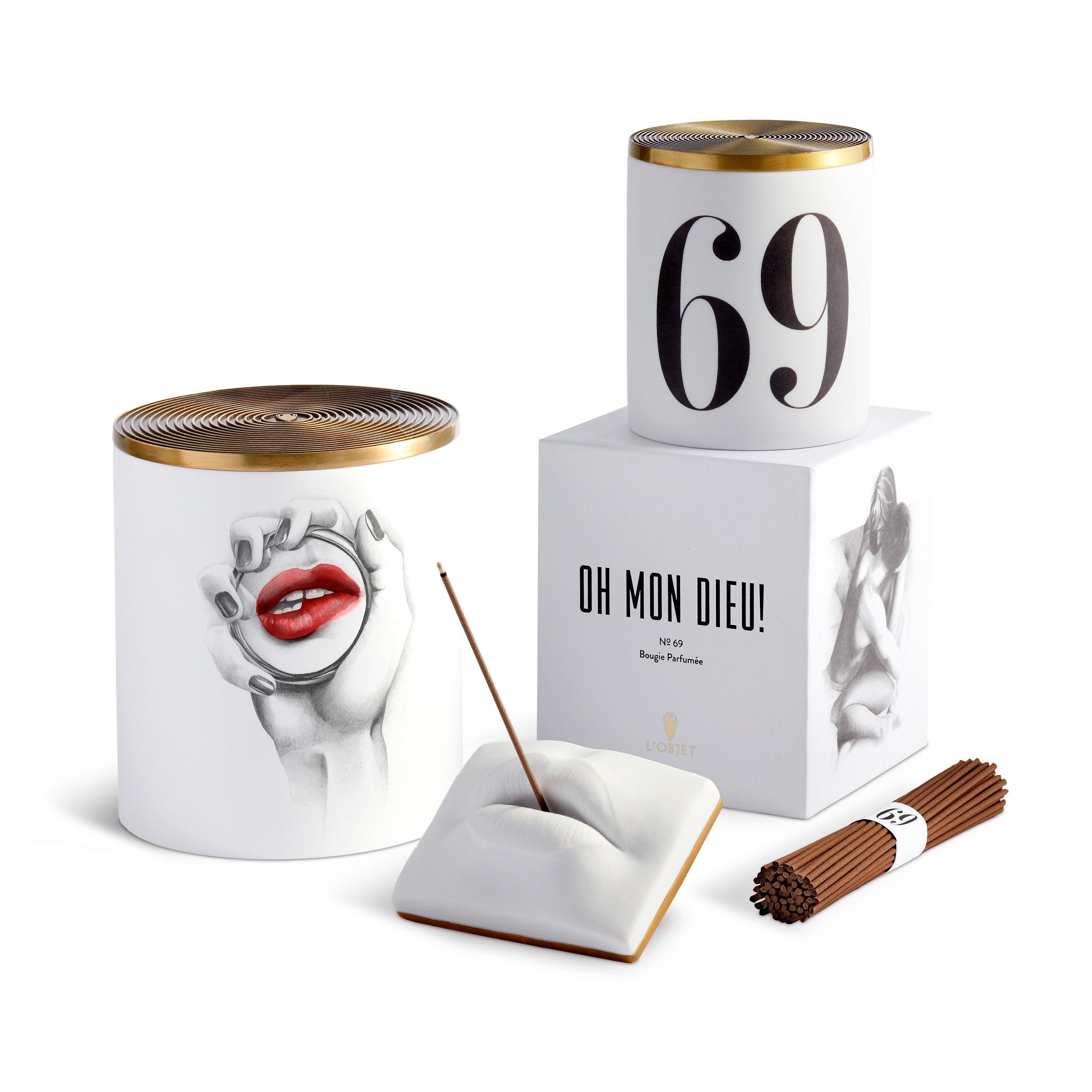 Oh Mon Dieu No.69 Scented Candle - 3 Wick Soy Wax Candle for Home Decor, Romantic Gifts & Relaxation - Long Lasting Fragrance for Bedroom, Bathroom & Living Room