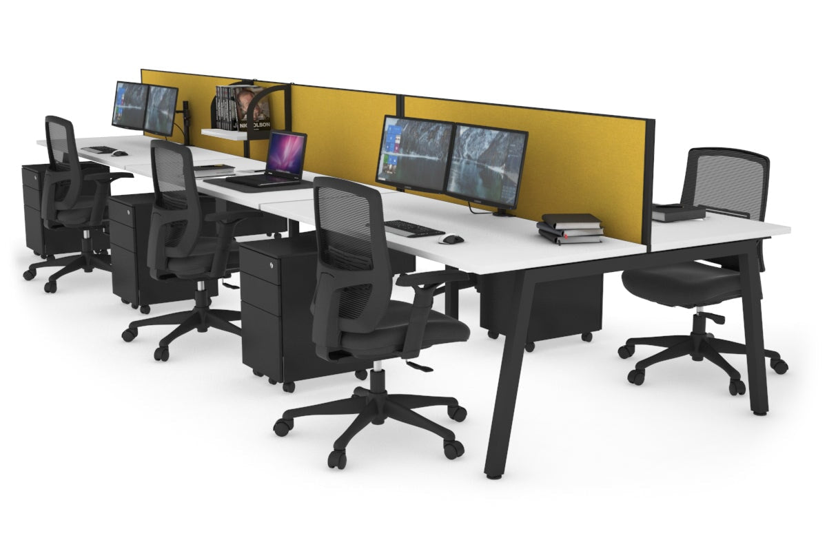 6-Person Office Workstation Desk - 1800L x 700W Dimensions - Ideal for Collaborative Workspaces & Team Projects