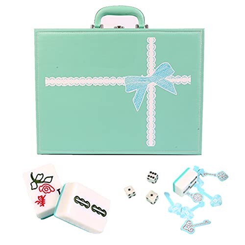 Vintage Chinese Mahjong Set - 144 Tiles Portable Travel Game with Complete Accessories | Authentic Traditional Mah-Jong for Family Game Night, Parties & Cultural Enthusiasts