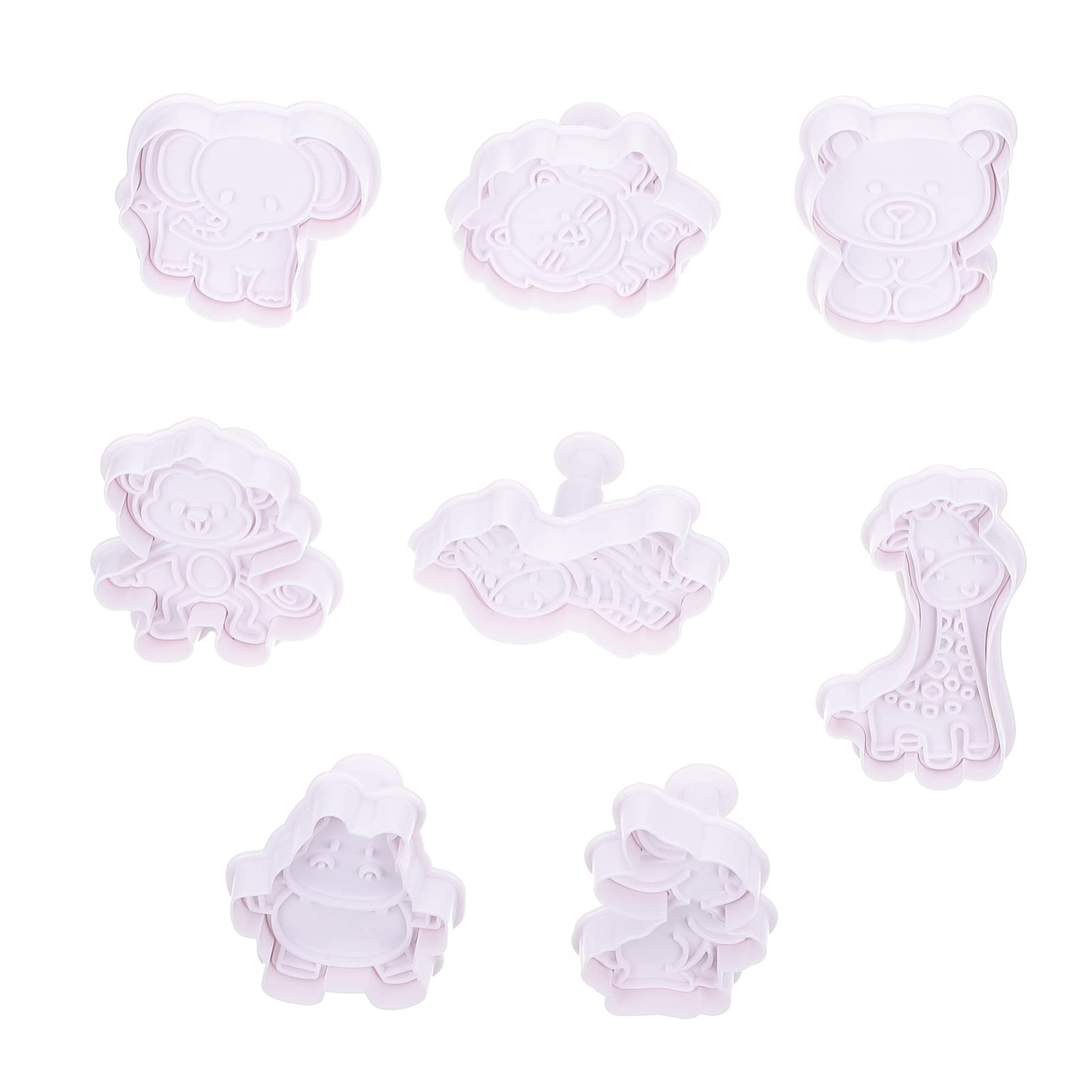 8-Piece Animal Cookie Cutter Set - Plastic Baking Molds for Cookies, Biscuits & Pastries | Fun Animal-Shaped Cookie Cutters for Kids Baking, DIY Desserts & Holiday Treats