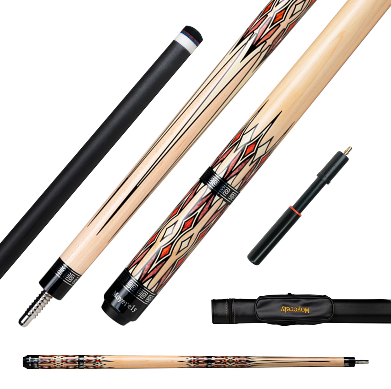 Premium Carbon Fiber Pool Cue - 11.8mm & 12.5mm Low Deflection Professional Billiard Stick with Protective Case | Perfect for Tournament Play & Home Game Rooms
