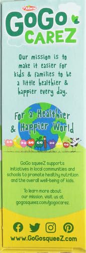 GoGo squeeZ Apple Banana Fruit Pouches, 3.2 oz (Pack of 12) - Unsweetened, Gluten Free, Nut Free & Dairy Free Kids Snacks with Recloseable Cap | BPA Free | Healthy On-The-Go Snack for School, Travel & Lunchboxes