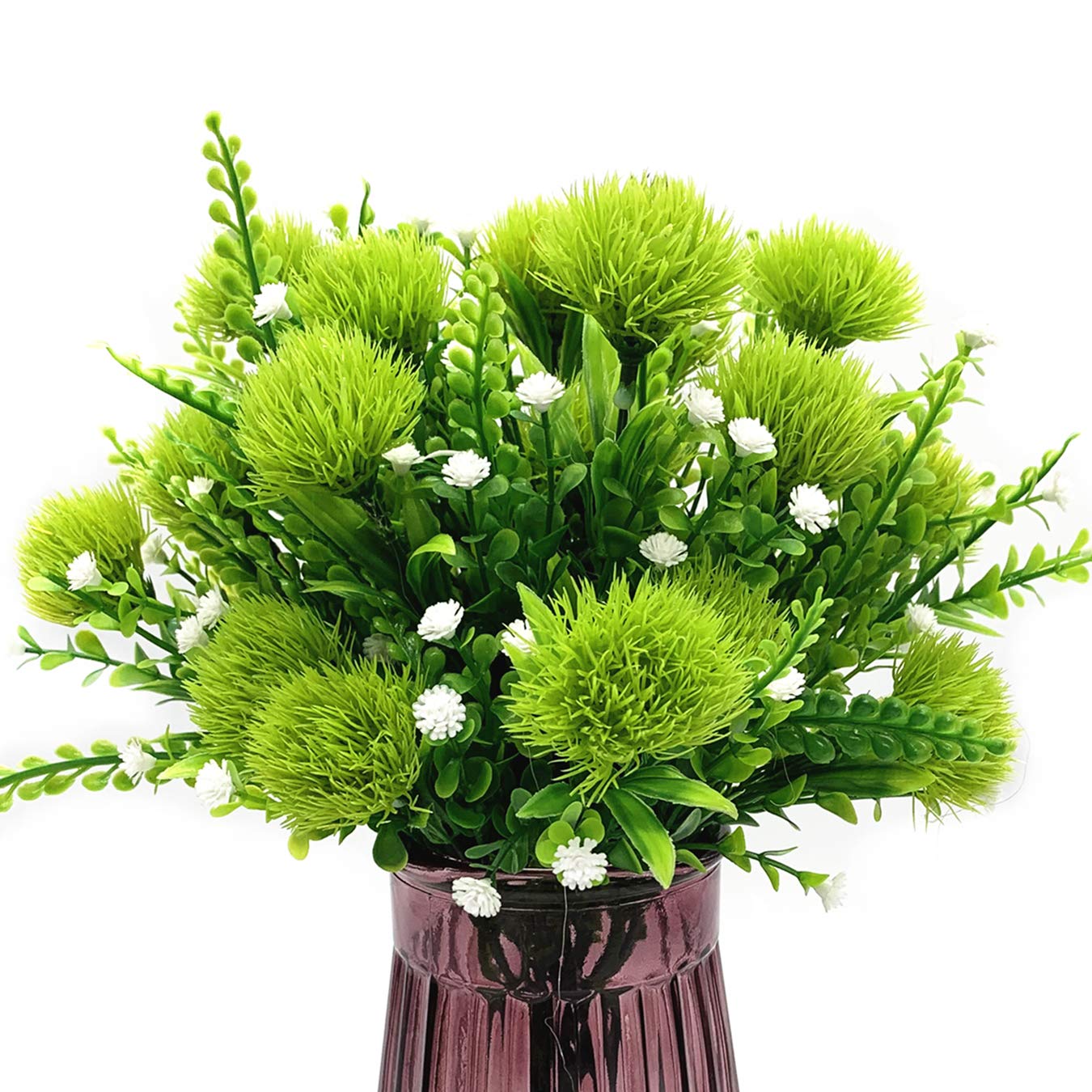 Artificial Dandelion Plants 4 Pack - Realistic Plastic Flowers & Shrubs for Wedding Centerpieces, Home Garden Decor, Indoor/Outdoor Party Arrangements - Perfect for Table Decor, DIY Crafts, and Floral Filler (Green)