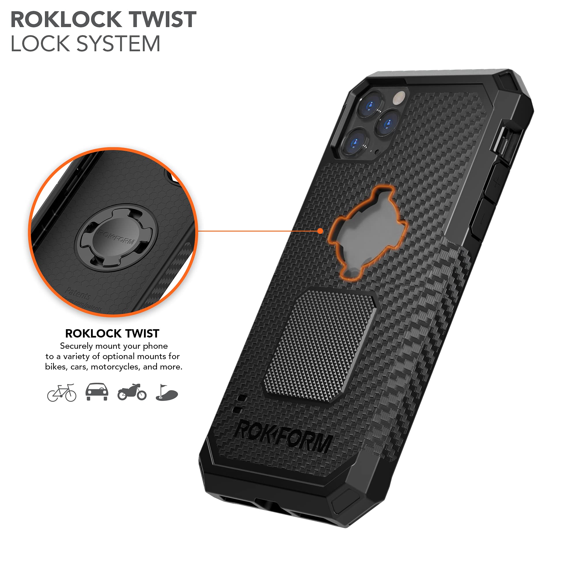 Rokform Rugged Case for iPhone 11 Pro Max with Pro Series Bike Phone Mount - Shockproof Protective Cover & Secure Cycling Phone Holder for Outdoor Adventures, Commuting & Motorcycle Rides