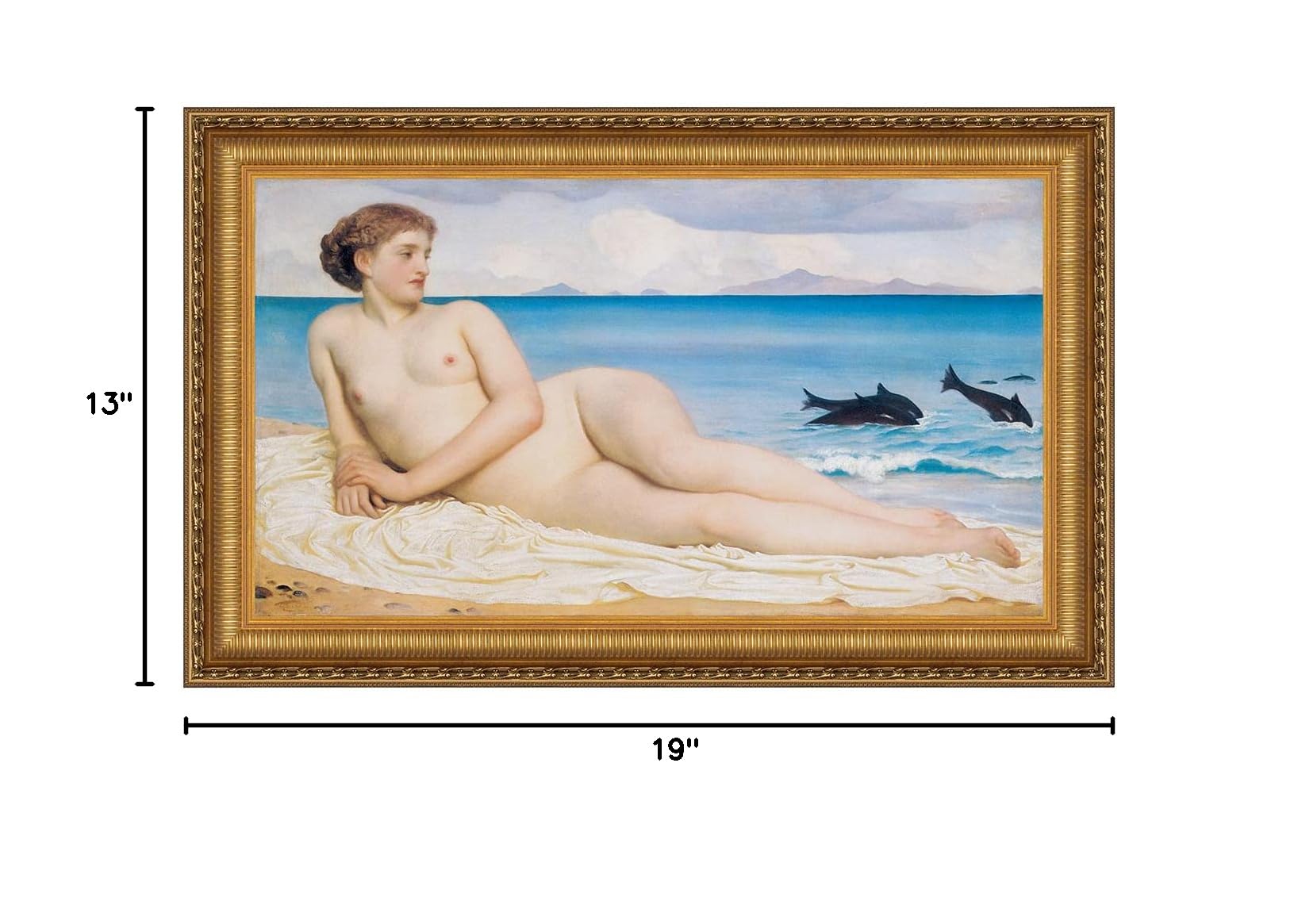 Design Toscano Actaea the Nymph of the Shore 1868 Canvas Art Print - Small Wall Decor for Living Room, Bedroom & Office - Classic Nautical Painting Reproduction