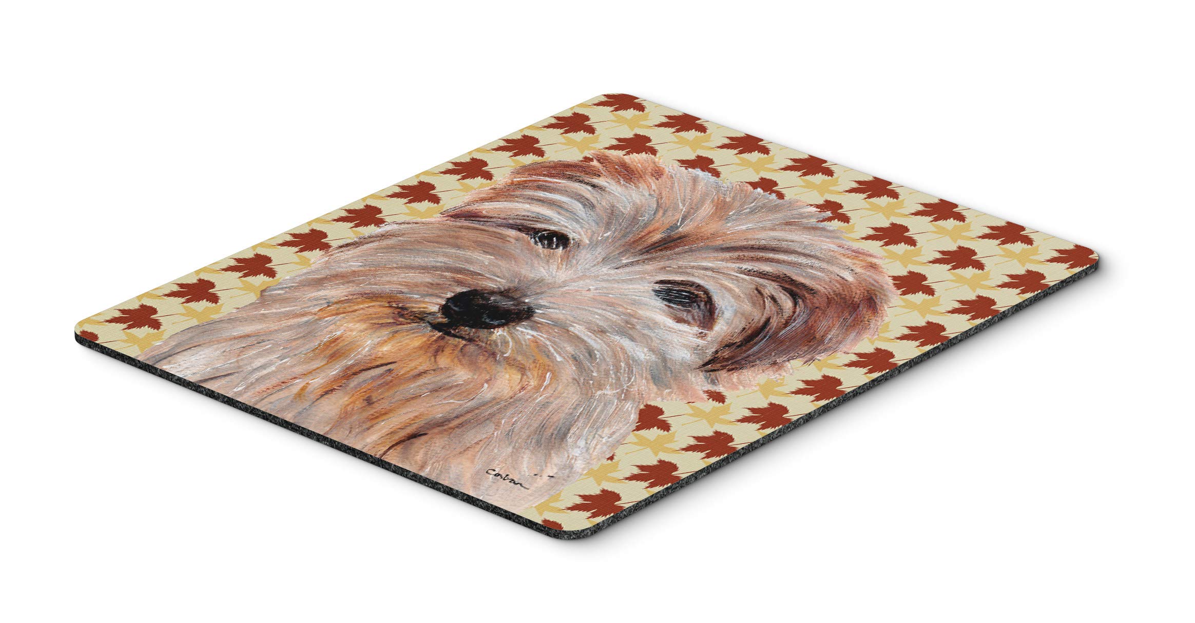 Norfolk Terrier Fall Leaves Mouse Pad - Large Washable Non-Slip Desk Mat for Home Office, Gaming & Computers | Cute Dog-Themed Hot Pad & Trivet for Kitchen & Workspace Decor