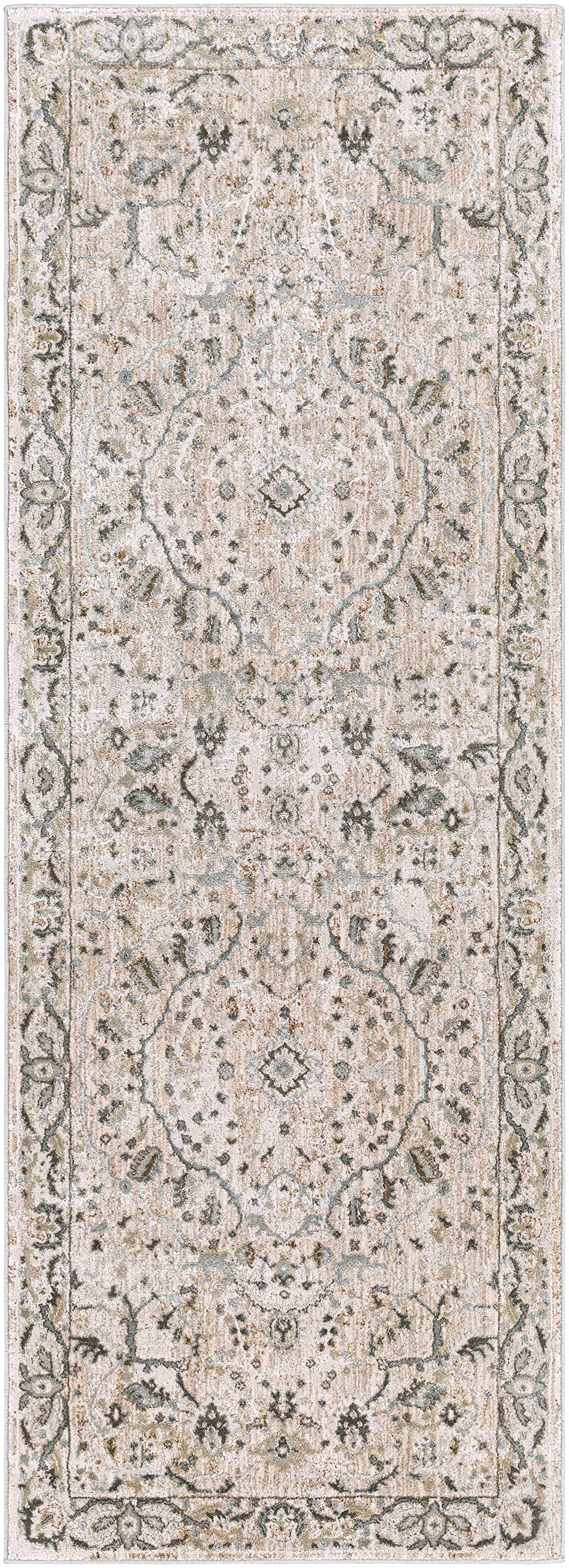 Bohemian Vintage Floral Oushak Style Runner Rug - 2'7