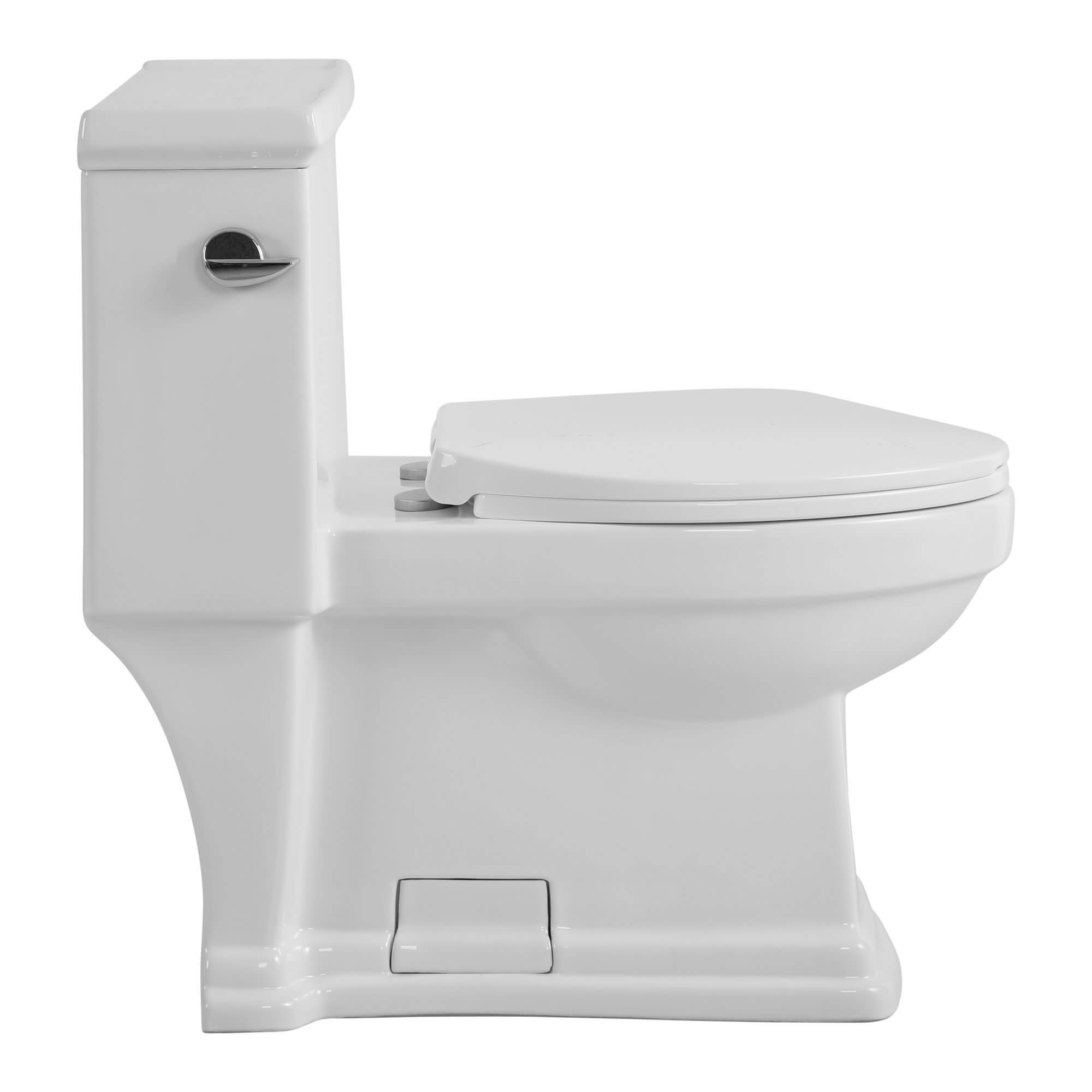 Modern One-Piece Elongated Toilet - ADA Compliant, Water-Efficient & Easy-Clean Design for Bathroom Remodeling & Home Upgrade