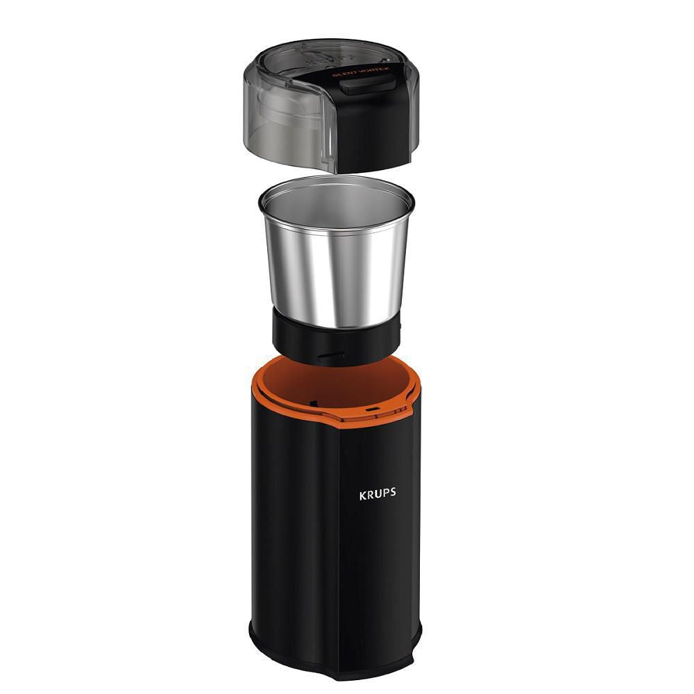 KRUPS Silent Vortex 3-in-1 Electric Coffee Grinder - Stainless Steel Blades, BPA-Free (Blemished Packaging with Full Warranty) - Perfect for Home, Office & Coffee Shops - Model GX332850