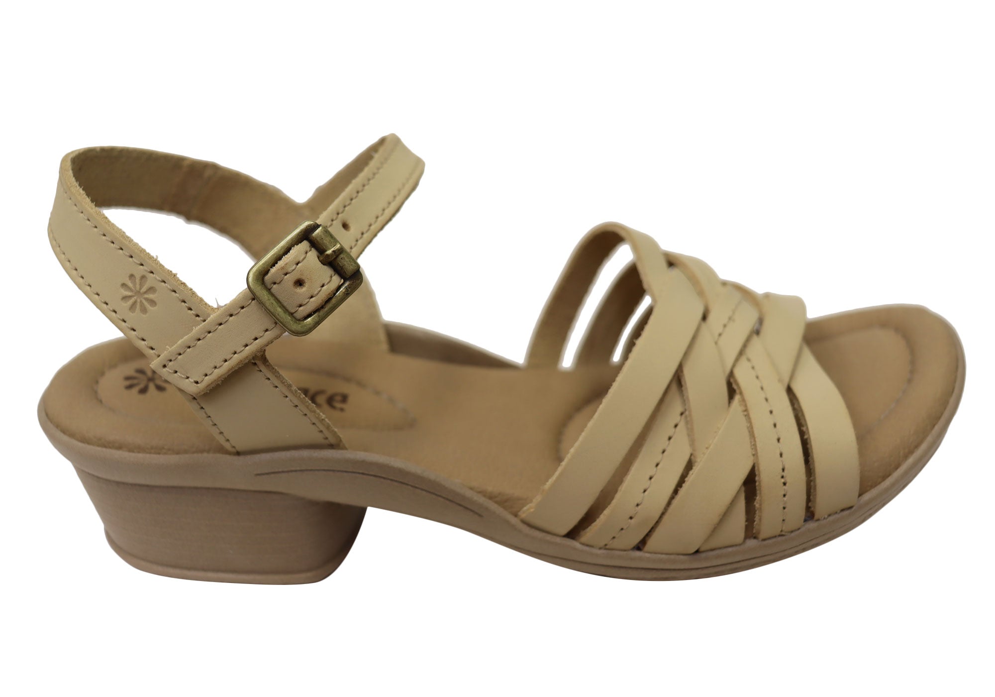 Arla Women's Brazilian Comfortable Leather Low Heel Sandals - New Face Style for Casual Wear & Summer Outfits