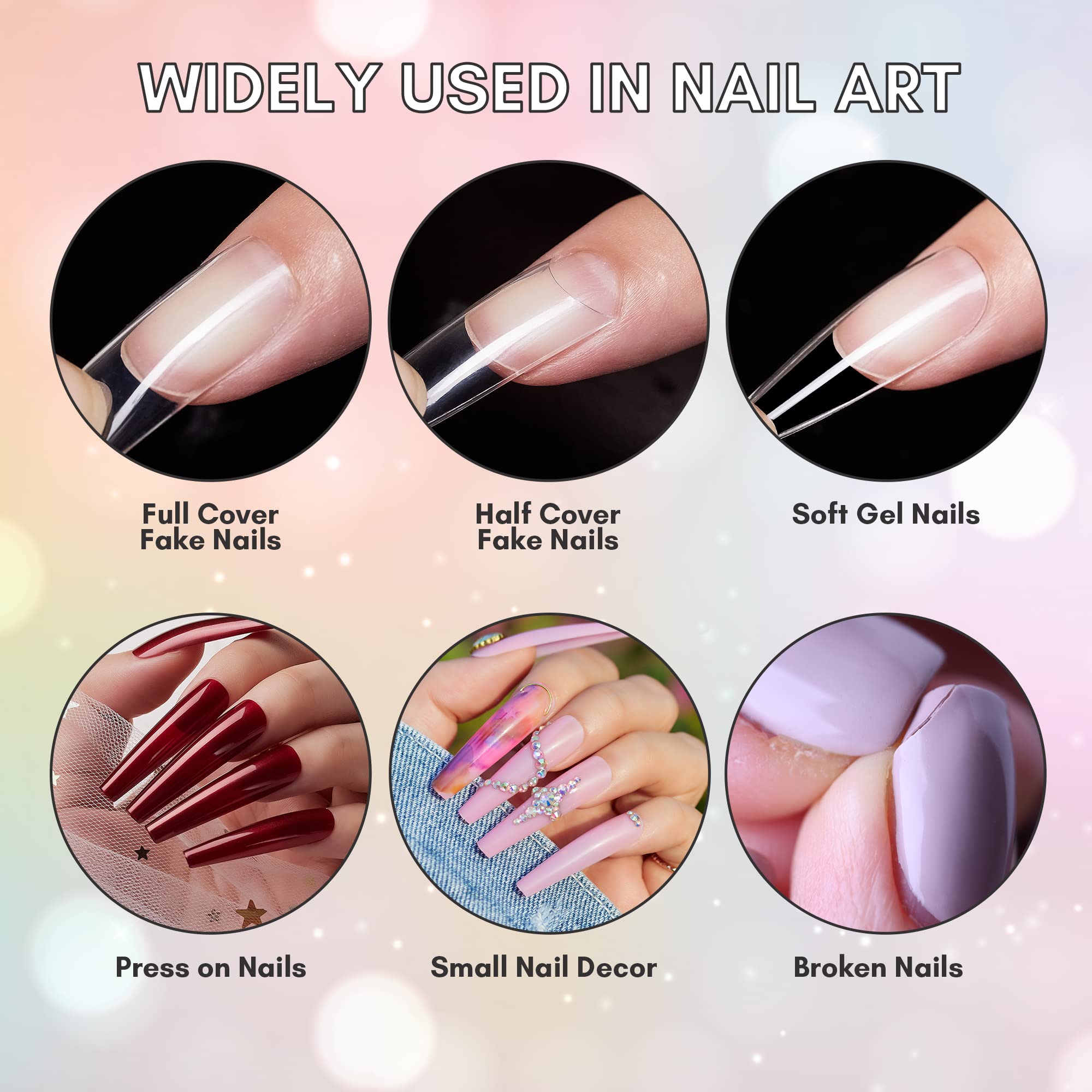 Makartt Super Strong Nail Glue - Professional Nail Adhesive for Acrylic Nails, Press On Nails & Nail Tips - Long Lasting Fake Nails Glue for Broken Nail Repair (0.07oz, 40Pcs) - Perfect for Salon, Home Manicures & Nail Extensions