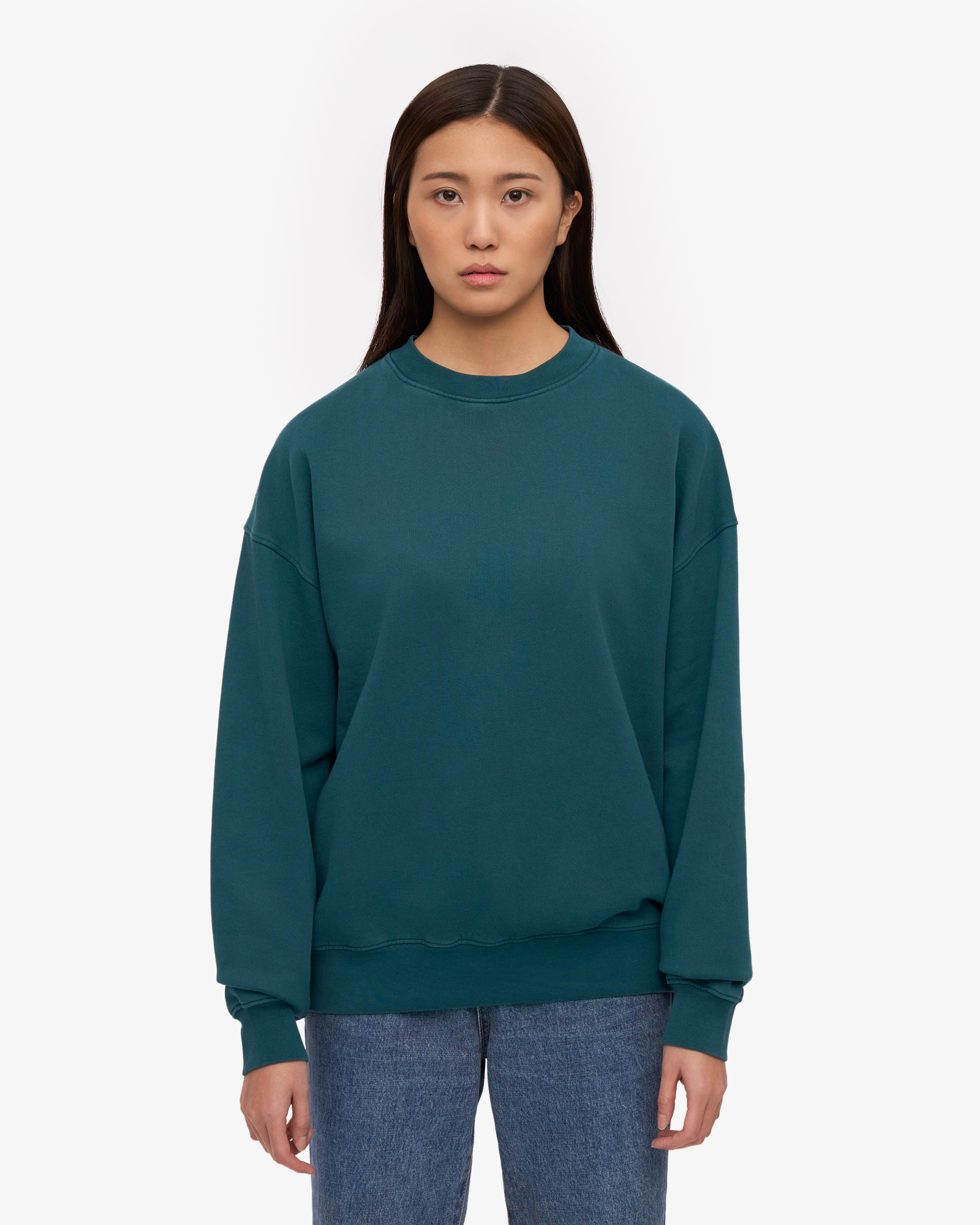 Organic Oversized Crewneck Sweatshirt - Soft & Comfortable Unisex Pullover in Ocean Green - Perfect for Casual Wear, Loungewear & Street Style