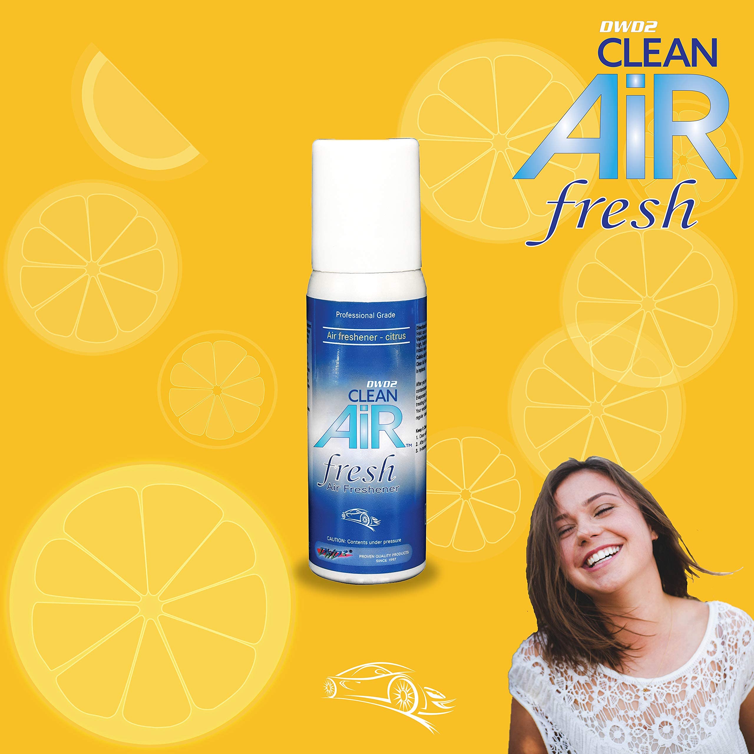 Clean Air® Fresh Citrus Scent Air Freshener - Eliminate Odors & Freshen Air for Home, Car, and Office - Long-Lasting Fragrance for a Refreshing Environment